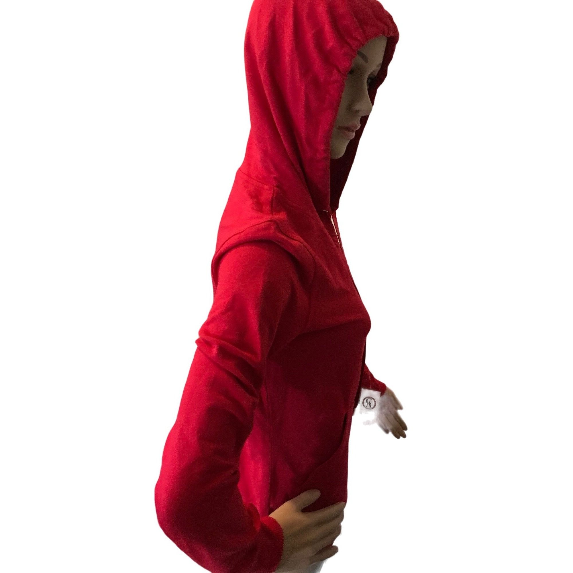 Vintage Christine Alexander SMALL RED Cotton Hooded TRACK Jacket Spo Size S / US 4 / IT 40 - 7 Thumbnail