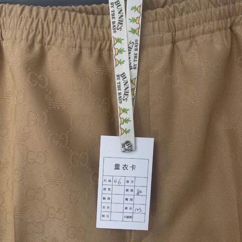 Gucci Gucci Full print logo gold brown men's casual pants 2501-Ne Size US 30 / EU 46 - 4 Thumbnail