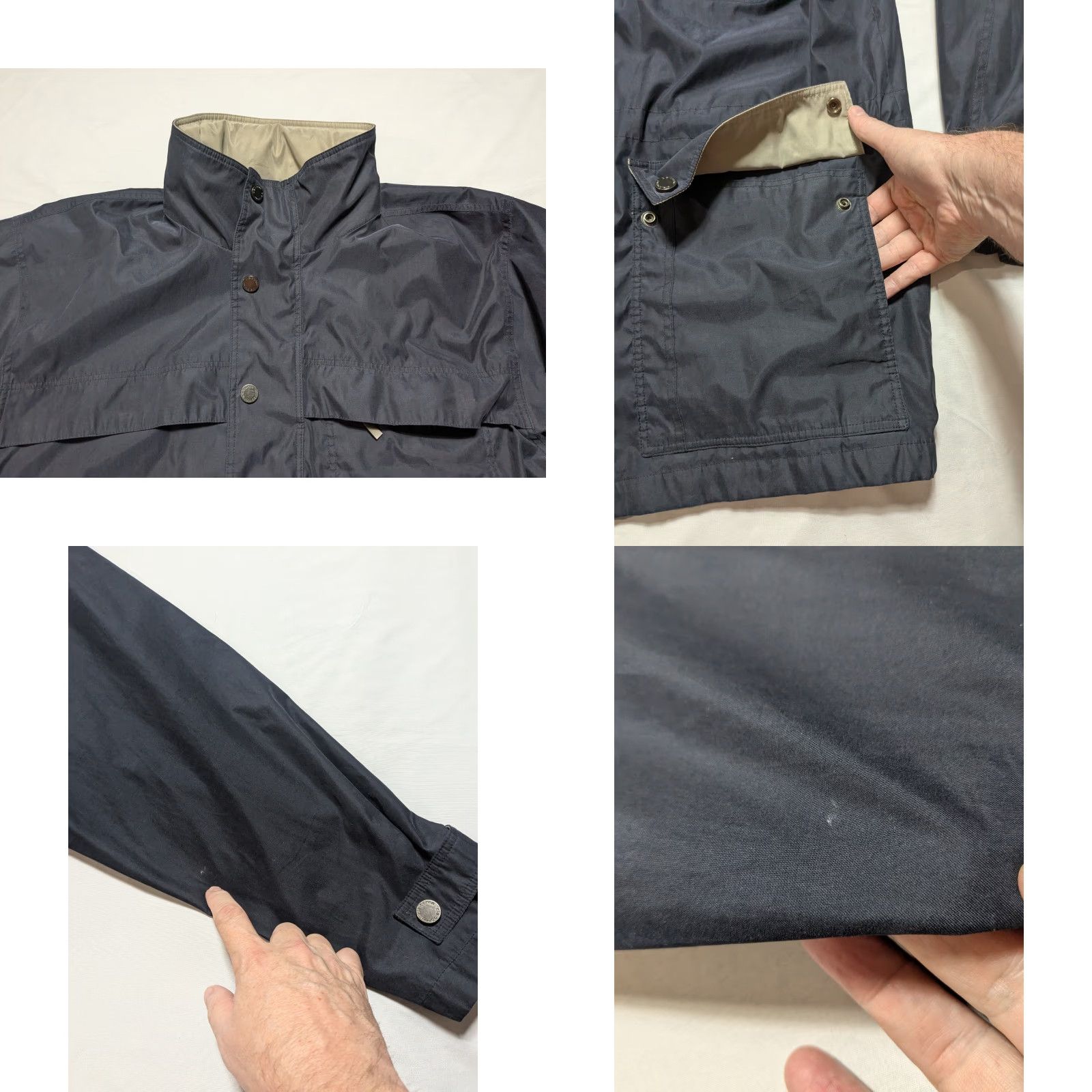 Liz Claiborne Claiborne Microfiber Field Jacket - Men XL Blue Hidden Hood Jacket Size US XL / EU 56 / 4 - 10 Thumbnail
