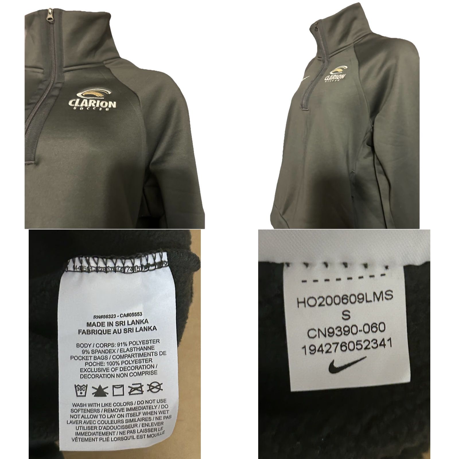 Nike Nike Clarion University Soccer 1/4 Zip Dark Gray Pullover Jacket Women Small Size S / US 4 / IT 40 - 9 Thumbnail