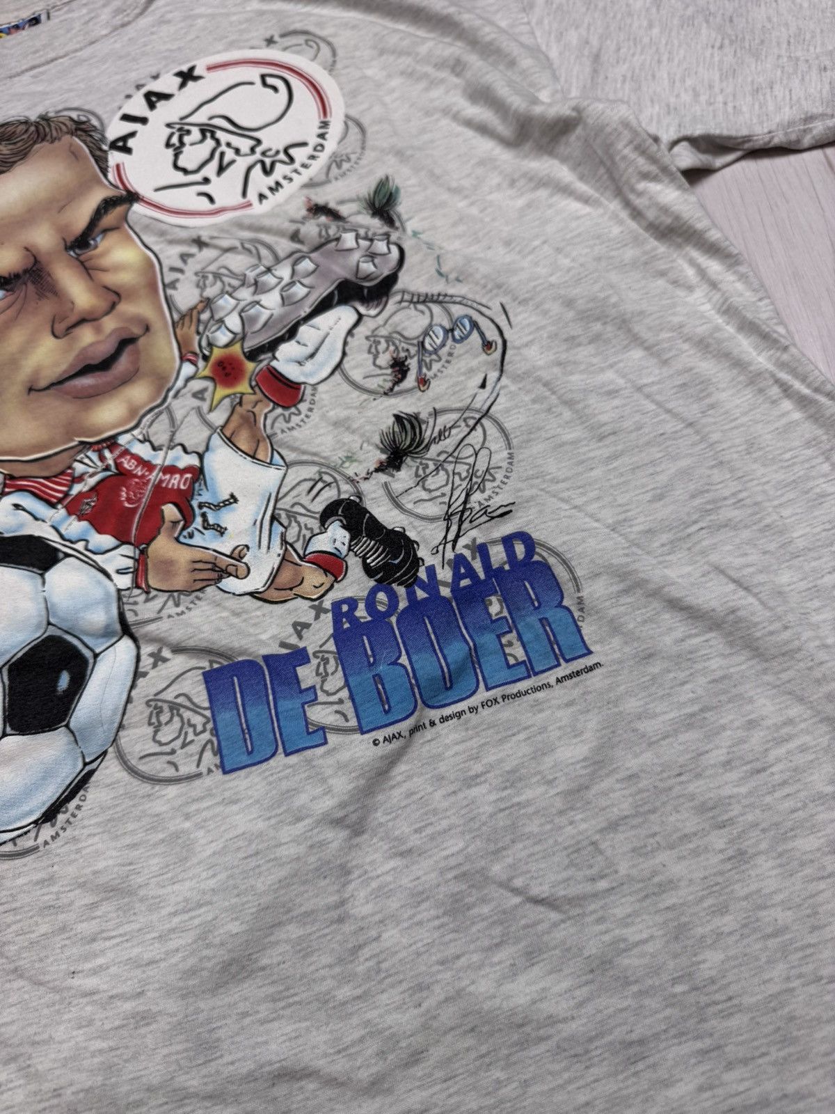 Vintage Vintage 90s Ajax Ronald De Boer Football White T-shirt Size US XL / EU 56 / 4 - 4 Thumbnail