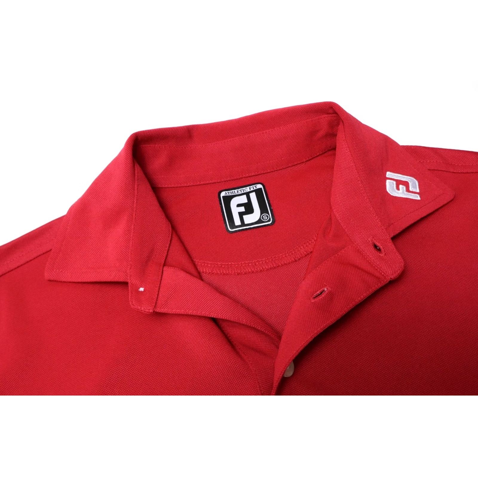 Footjoy Footjoy Athletic Fit Polo Short Sleeve T-shirt Men SMALL Red Logo Collared Athletic Sport Shirt Size US S / EU 44-46 / 1 - 4 Thumbnail