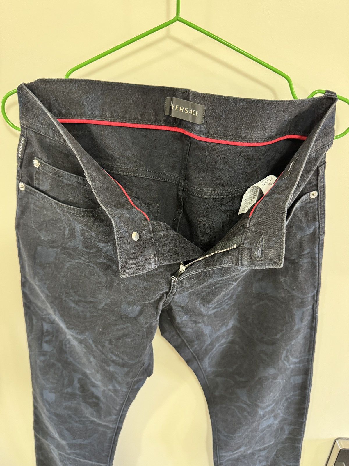 Versace Baroque Jeans Cody Fit Dark Navy blue Medusa Print Slim Size US 31 - 23 Thumbnail