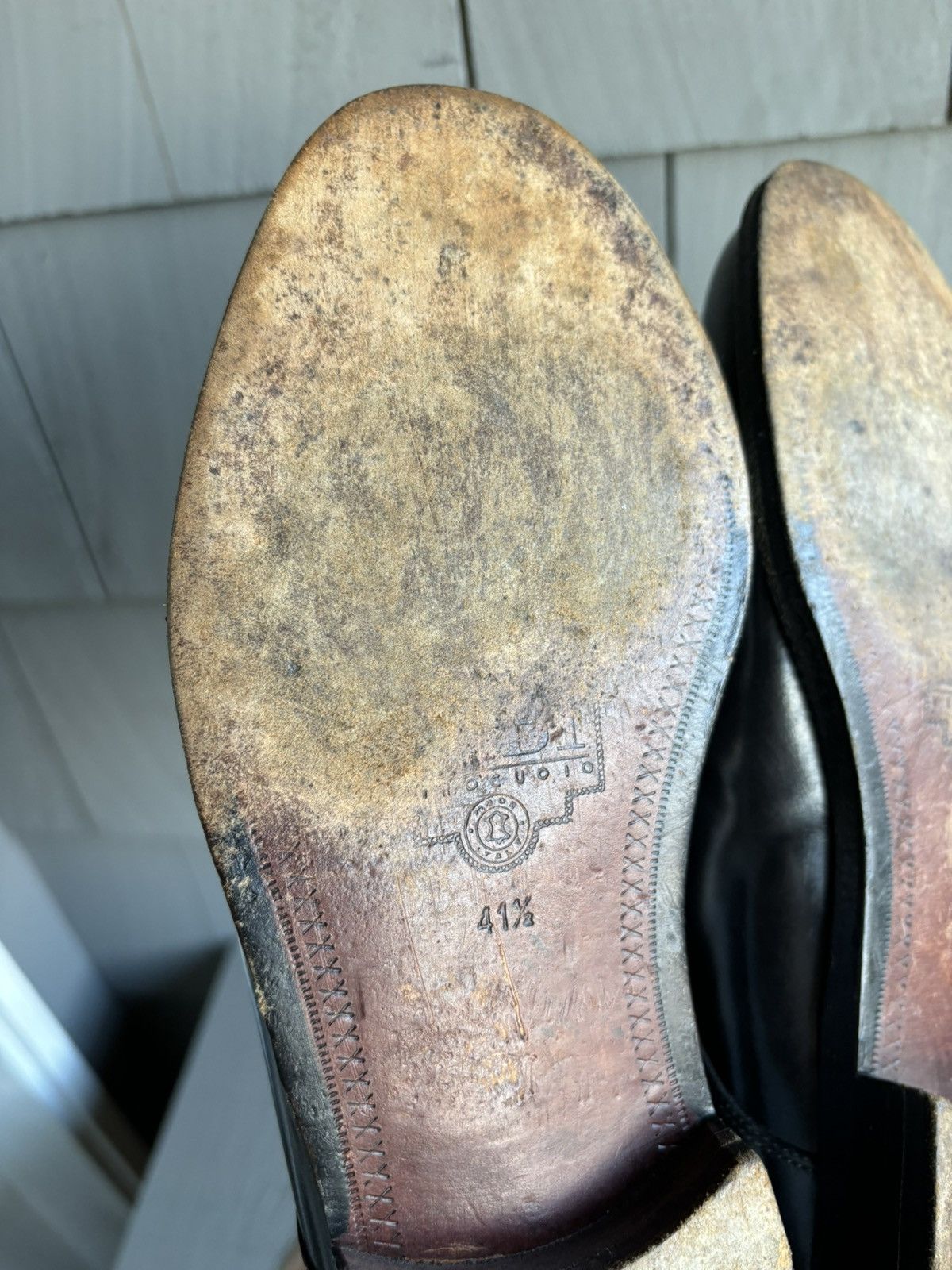 FABI × Vintage Vintage Black Leather Wingtip Derby Shoes Oxford Fabi Mens 8 Size US 8 / EU 41 - 13 Thumbnail