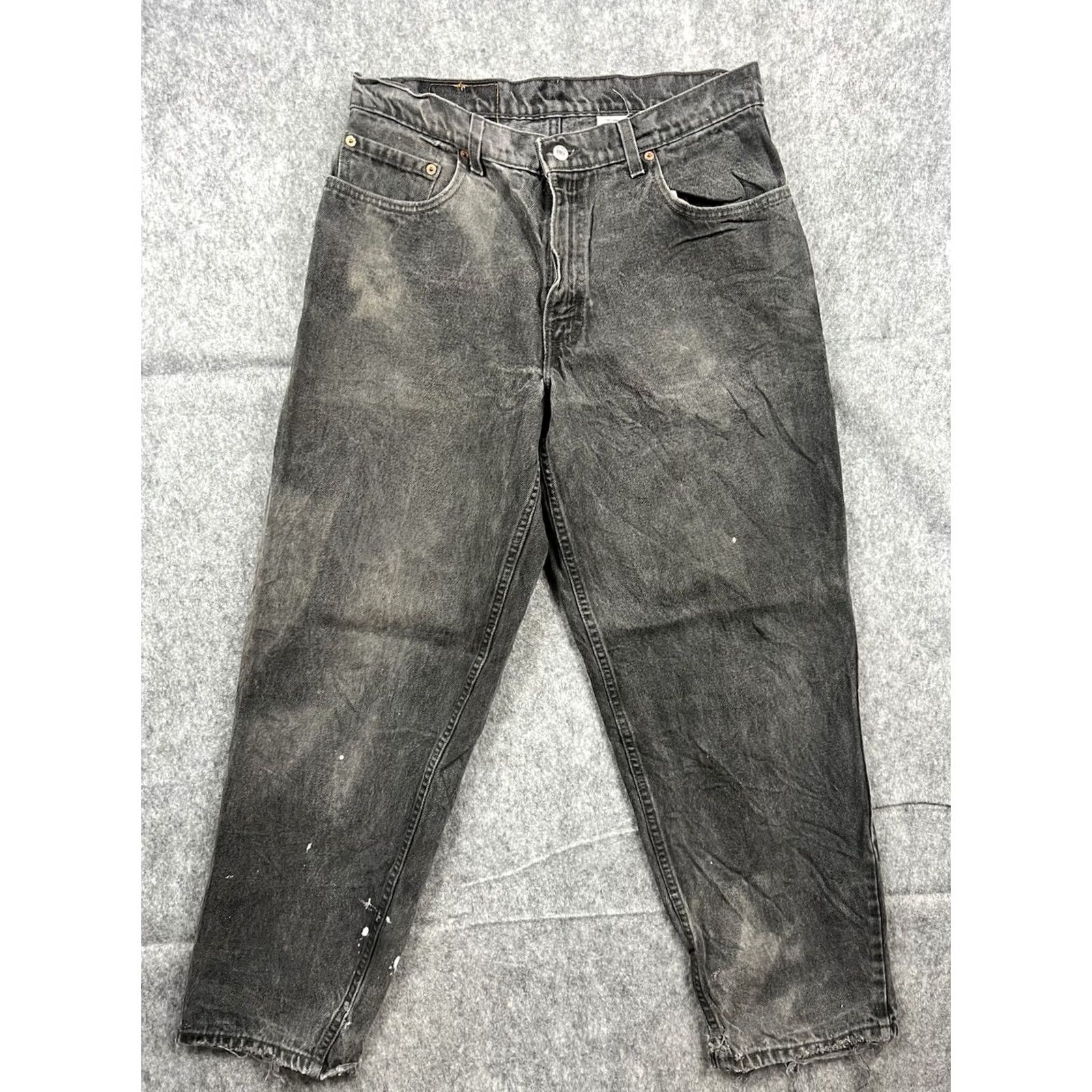 Levi's VINTAGE Levis 570 Jeans Mens Relaxed Straight 33x30 Gray Charcoal Wash Baggy Fit Denim Cotton Pockets 570 Model USA Size US 33 - 2 Thumbnail
