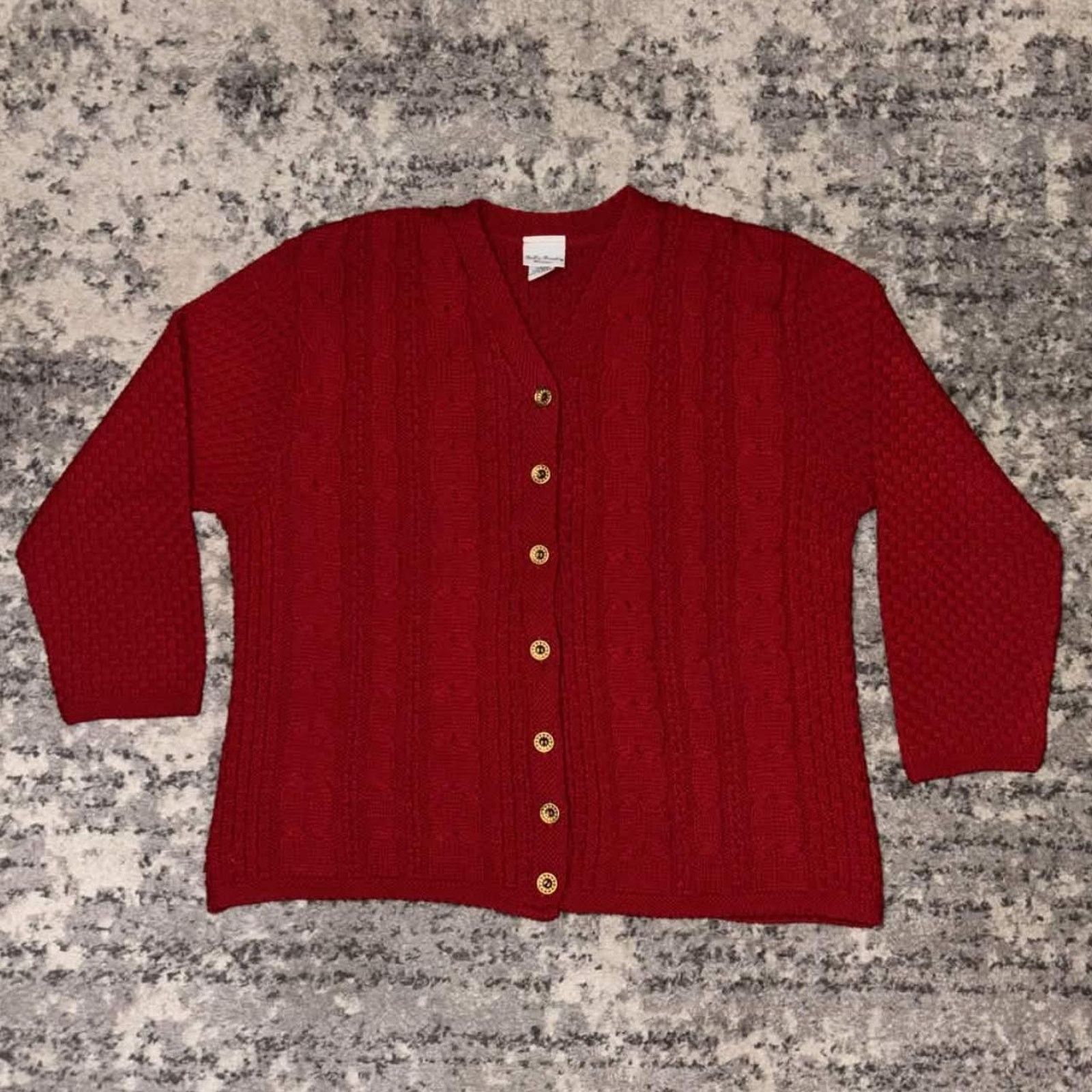 Vintage Vintage 90s Bobbie Brooks Cableknit Cardigan Knit Sweater Size L / US 10 / IT 46 - 1 Thumbnail
