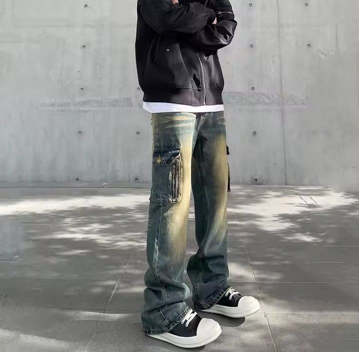 Japanese Brand × Jean Vintage Denim Straight Leg Cargo Jeans Size US 33 - 4 Thumbnail