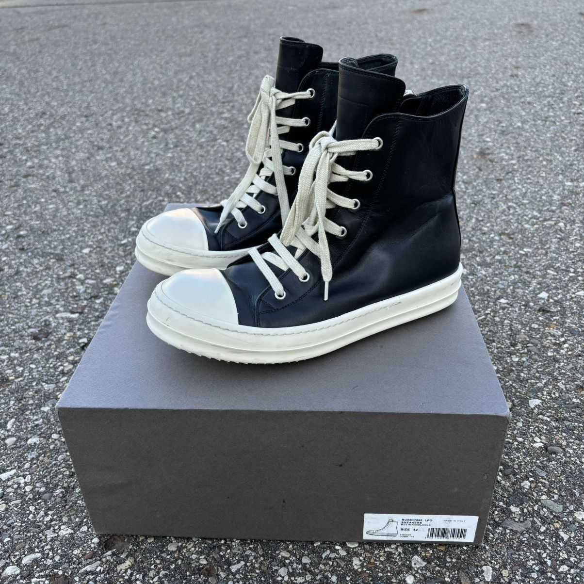 Rick Owens Mainline Leather Ramones High Black - 42 | Grailed