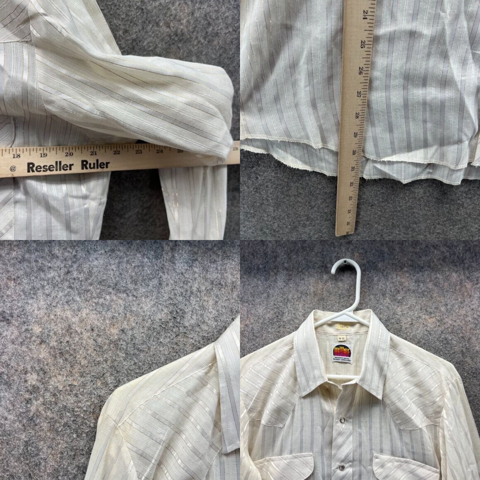 Vintage Miller Shirt Men 16-33 Yellow Striped Western Linen Button-Up Long Sleeve Casual Business Workwear Vintage No N/A Size US L / EU 52-54 / 3 - 8 Thumbnail