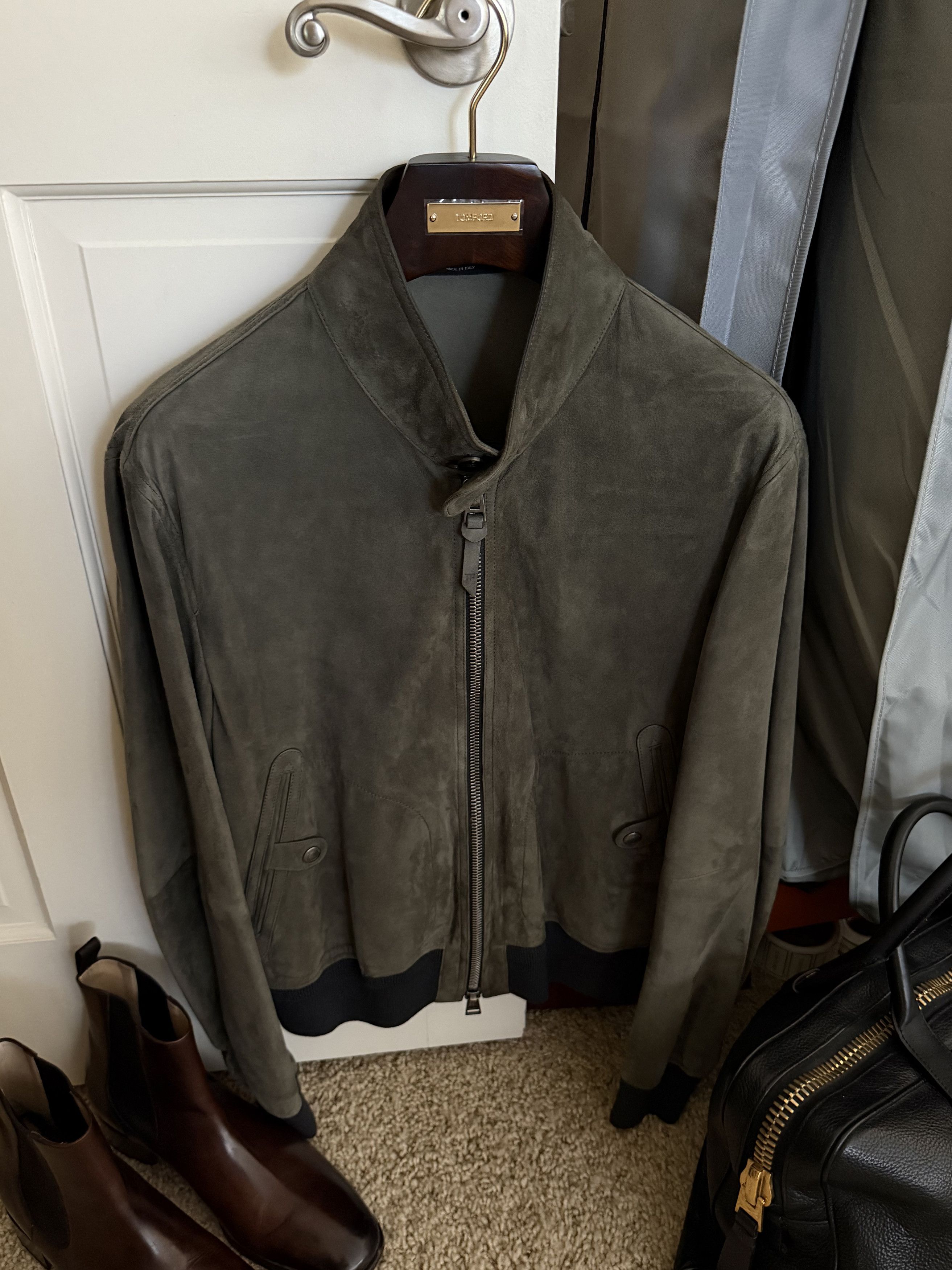 Tom Ford Coveted Rare $6,300 w/tax TOM FORD Green Suede Jacket Size US L / EU 52-54 / 3 - 15 Thumbnail