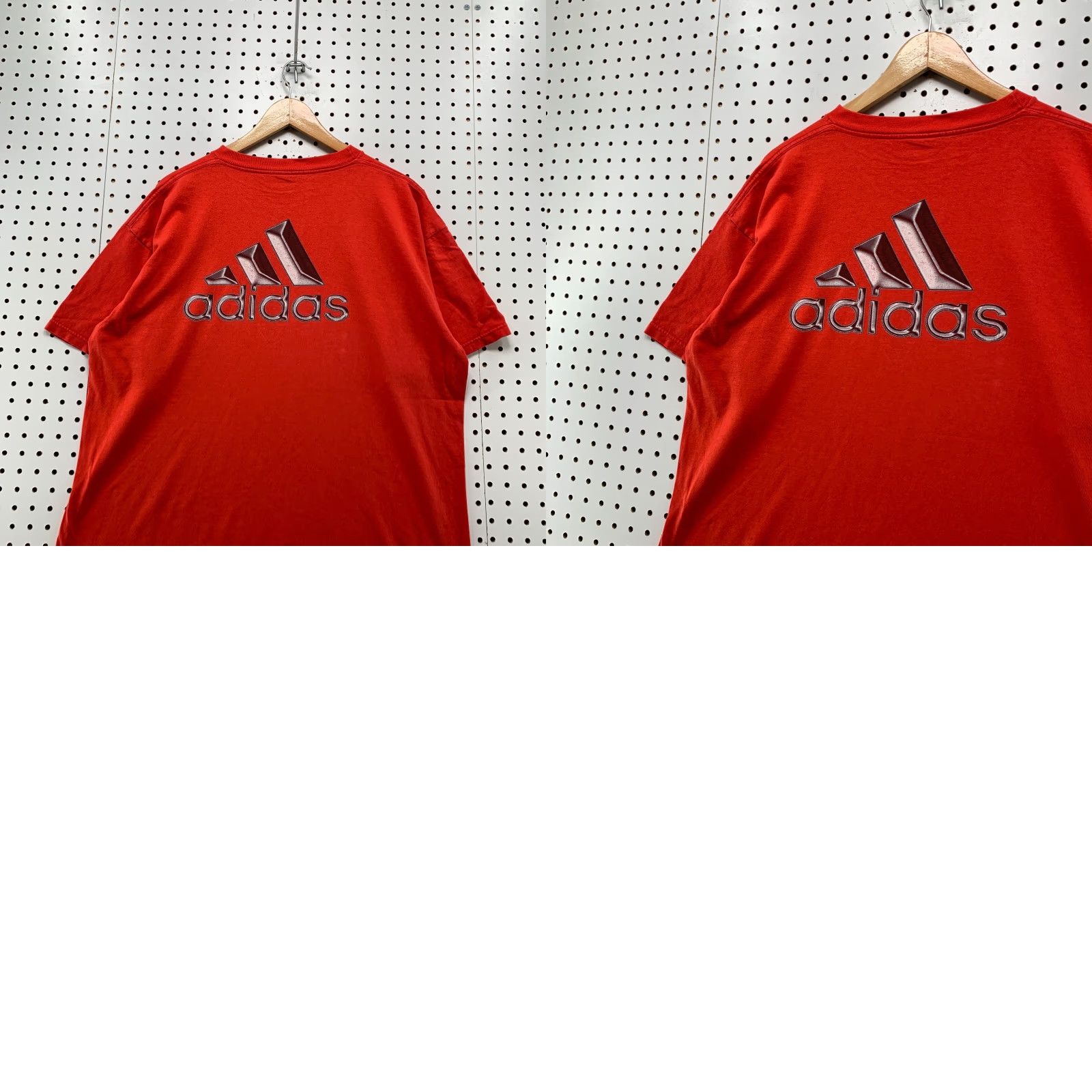 Adidas VINTAGE Adidas Shirt Mens Large Red Striped Logo USA Short Sleeve Size US L / EU 52-54 / 3 - 10 Thumbnail