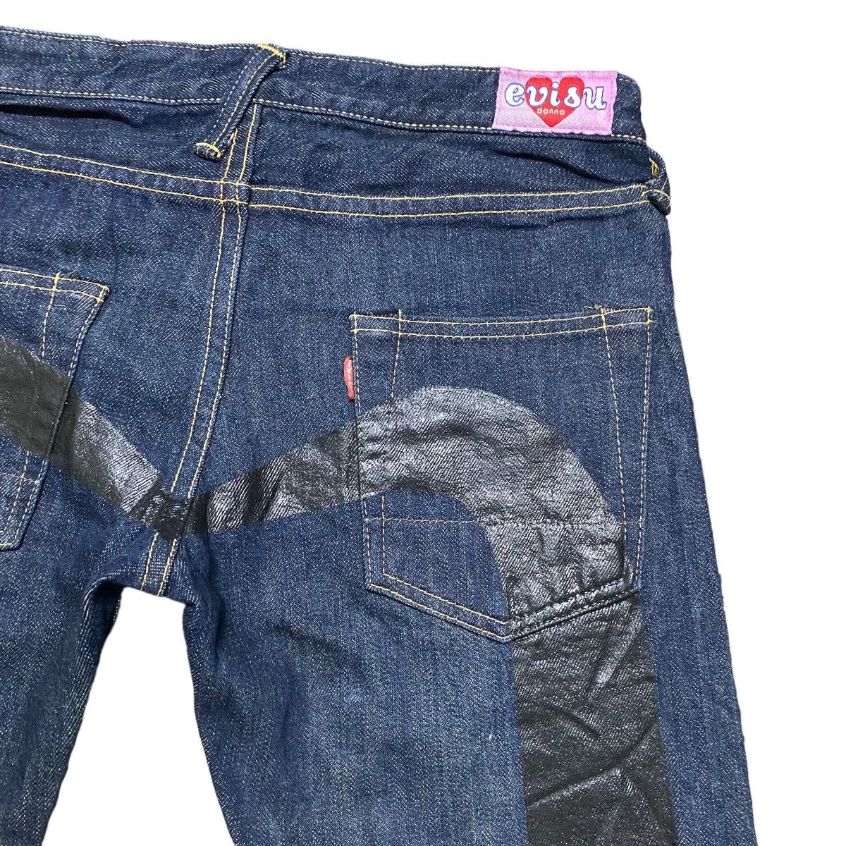 Evisu Rare🔥 Evisu Donna Denim Selvedge Painter Jeans Size 26" / US 2 / IT 38 - 10 Thumbnail