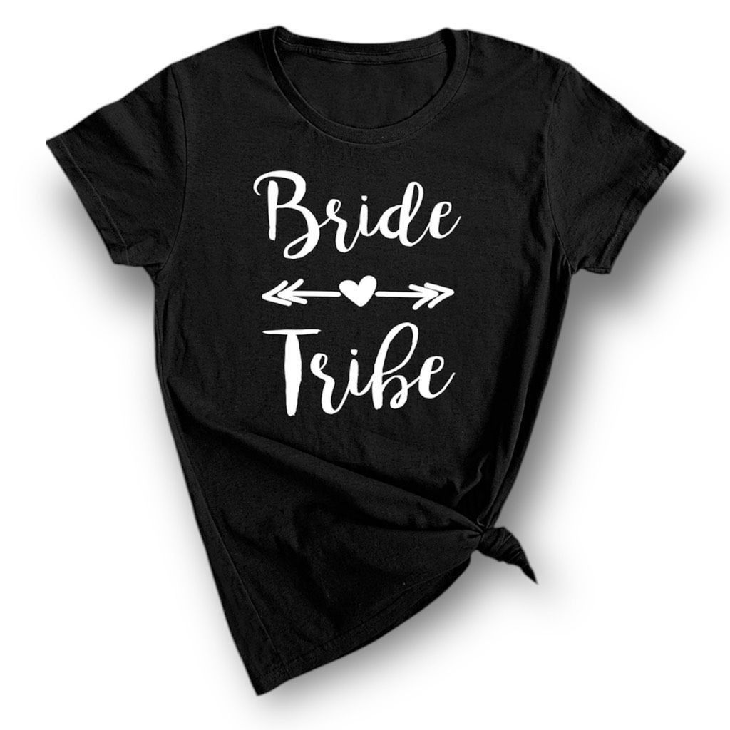 Gildan Bride Tribe, Gildan Cotton T-shirt, Heart w. Arrow in Black & White, Women’s L Size L / US 10 / IT 46 - 1 Thumbnail