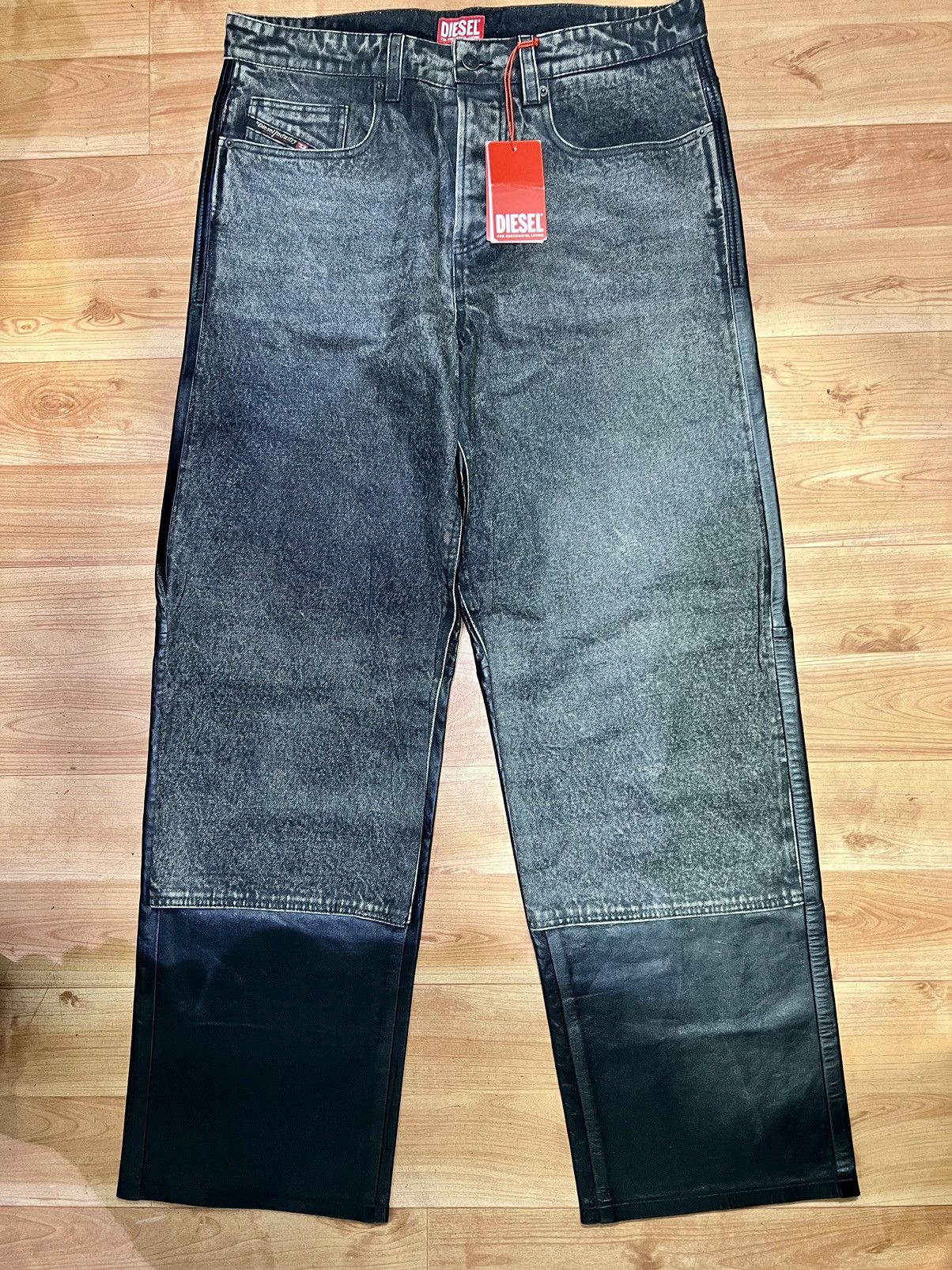 Diesel Diesel P-BRETCH Leather and denim Pant Size US 32 / EU 48 - 6 Thumbnail