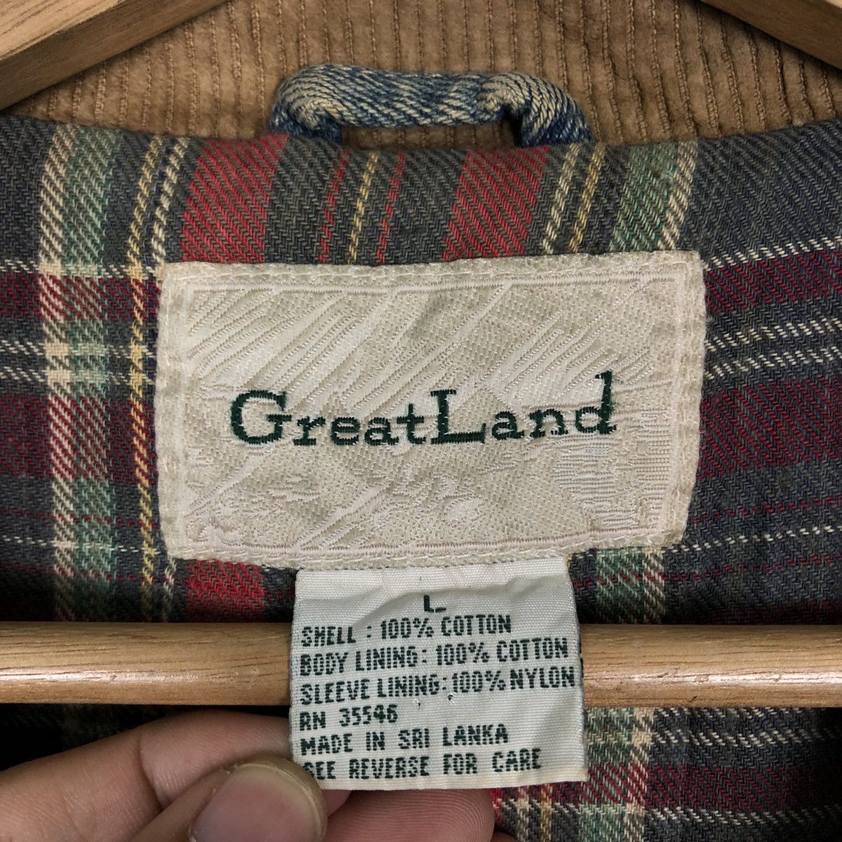 Japanese Brand 🔥Great Land Denim Chore Jacket Blanket Lining Tartan Design Size US L / EU 52-54 / 3 - 13 Thumbnail