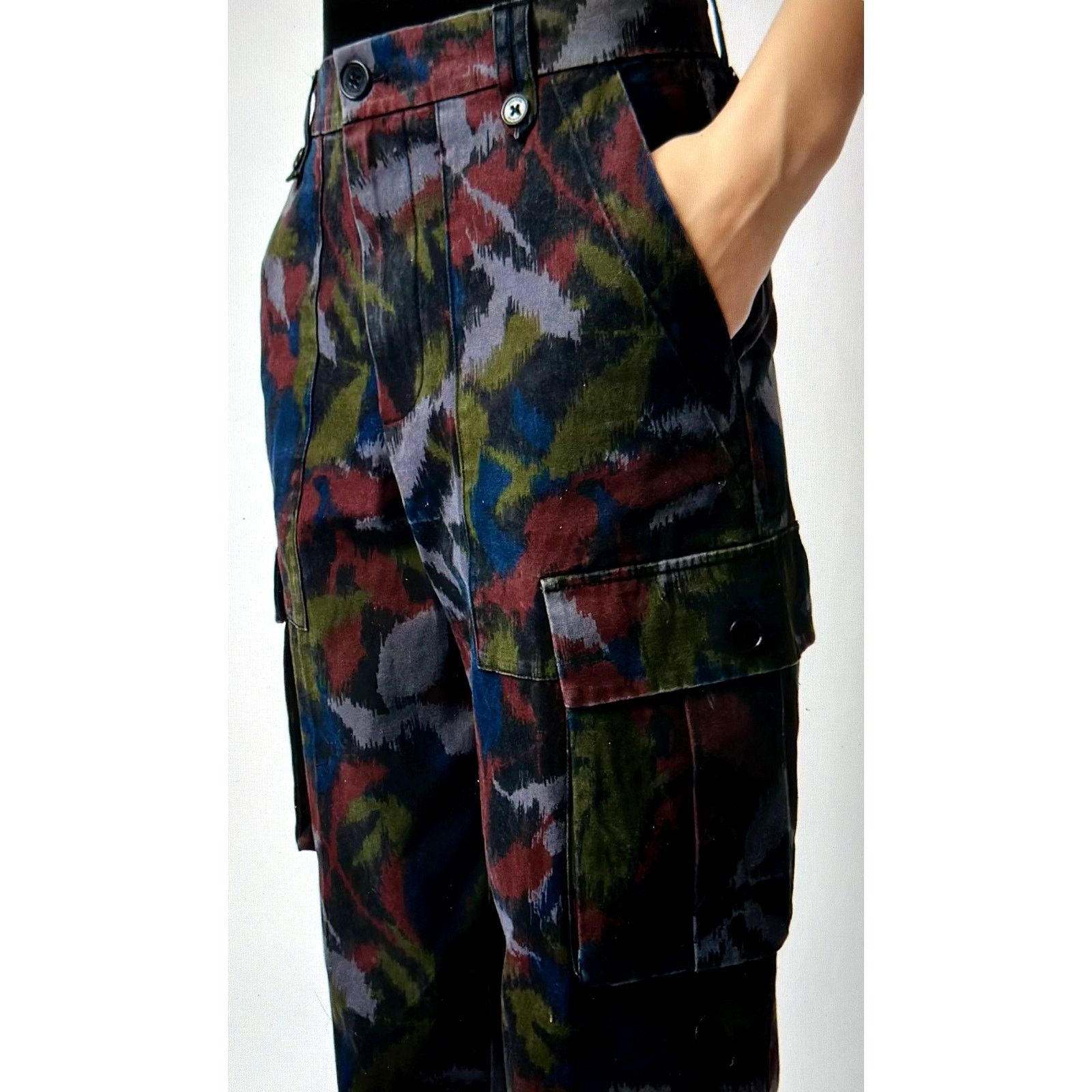 Zadig & Voltaire Zadig & Voltaire Pilote Canvas Cargo Pants Dark Camo 34 (8) Size 30" / US 8 / IT 44 - 4 Thumbnail