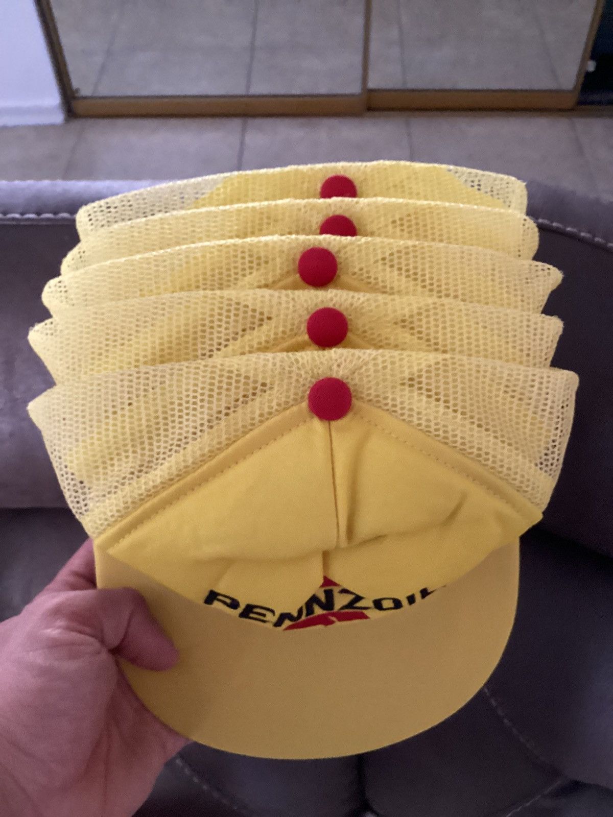 Other × Vintage Vtg 90s Pennzoil premium 50:1 NWOT snapback trucker styl hat Size ONE SIZE - 7 Thumbnail