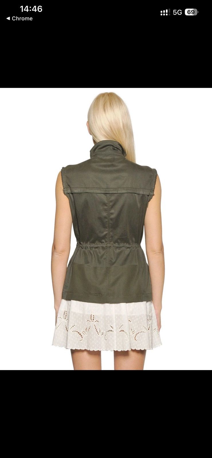The Kooples The Kooples Olive Drab Stretch Tencel Field Vest Size L Size L / US 10 / IT 46 - 5 Thumbnail