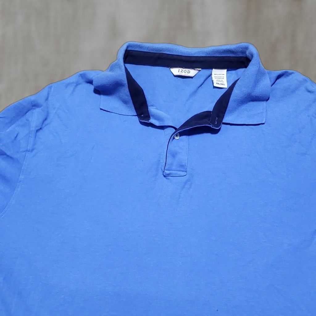 Izod VINTAGE IZOD Polo Shirt Men Adult Short Sleeve Blue 2XL Casual Sports Size US XXL / EU 58 / 5 - 1 Thumbnail