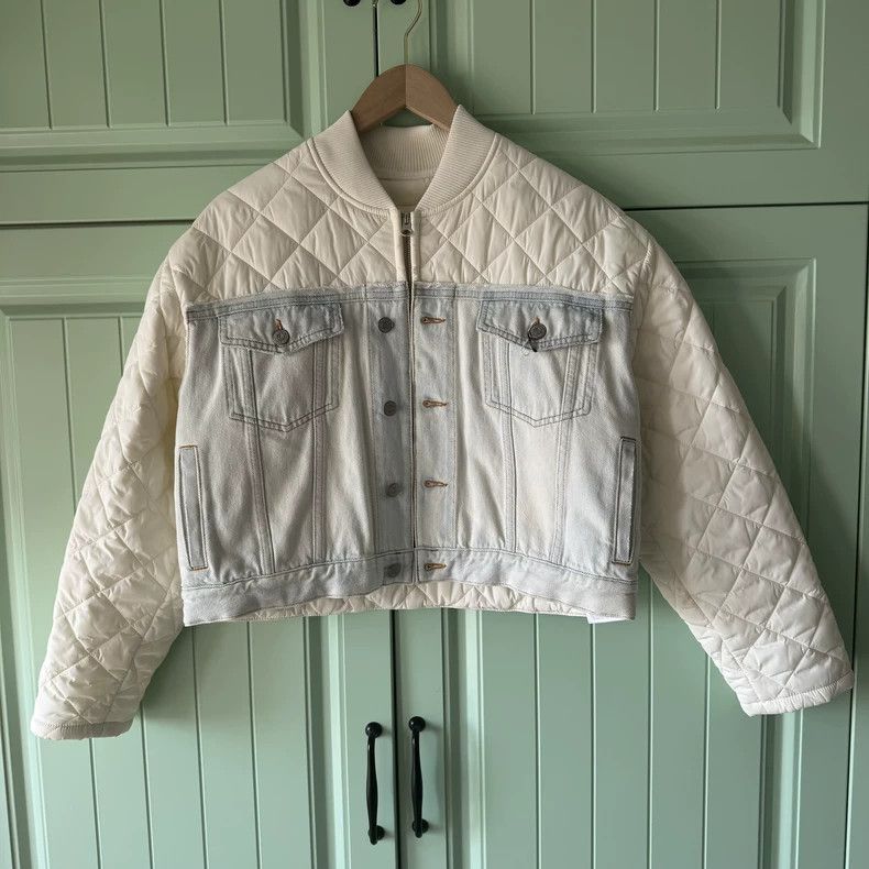 Maison Margiela Maison Margiela White stitched denim short jacket Size XS / US 0-2 / IT 36-38 - 1 Thumbnail