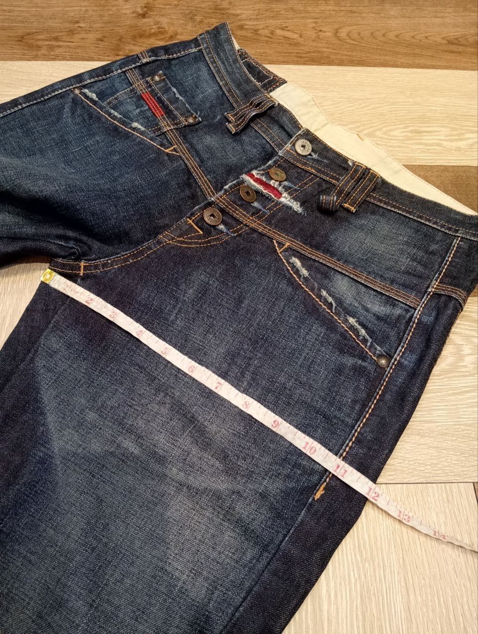 Marithe + Francois Girbaud MARITHE FRANCOIS GIRBAUD JEANS MULTI-BUTTON BLUE DENIM Size US 31 - 21 Thumbnail