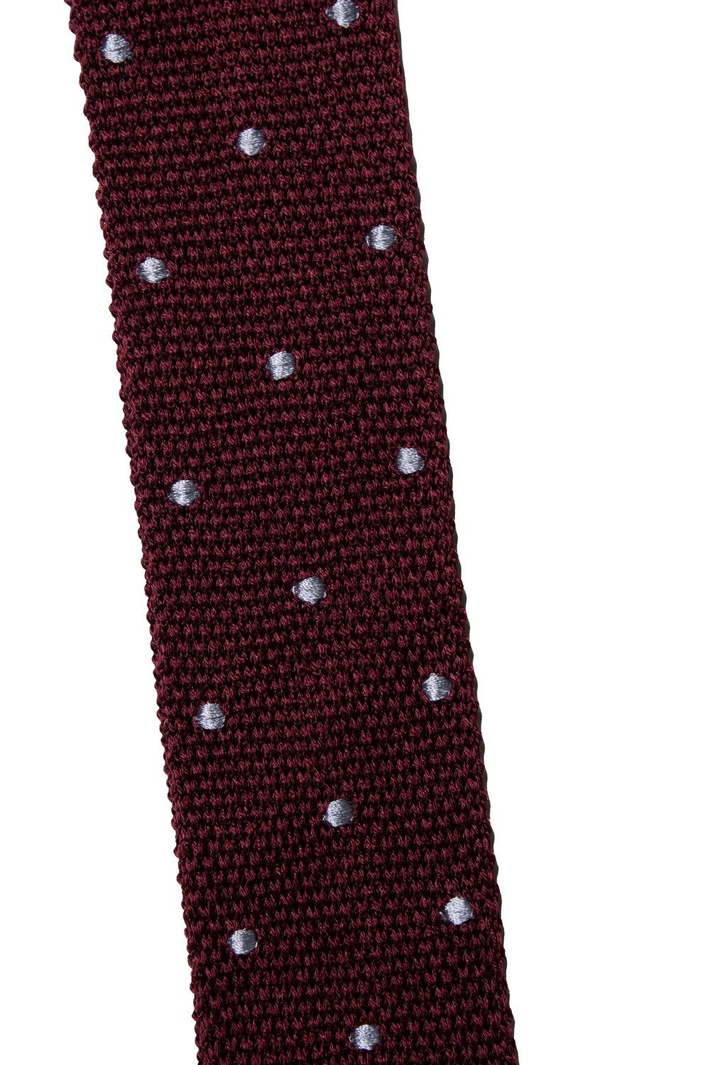Saint Laurent Paris Saint Laurent, red knitted tie with polkadot print Size ONE SIZE - 2 Thumbnail