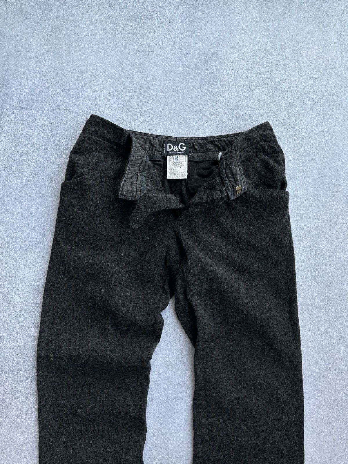 Dolce & Gabbana × Vintage Vintage Dolce&Gabbana Woman Wool Black Straight Pants Size US 34 / EU 50 - 3 Thumbnail