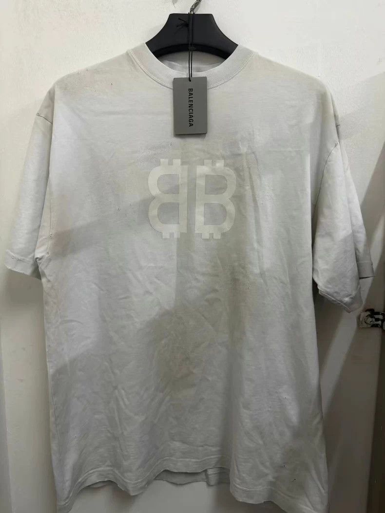 Balenciaga White Bitcoin Print T-Shirt