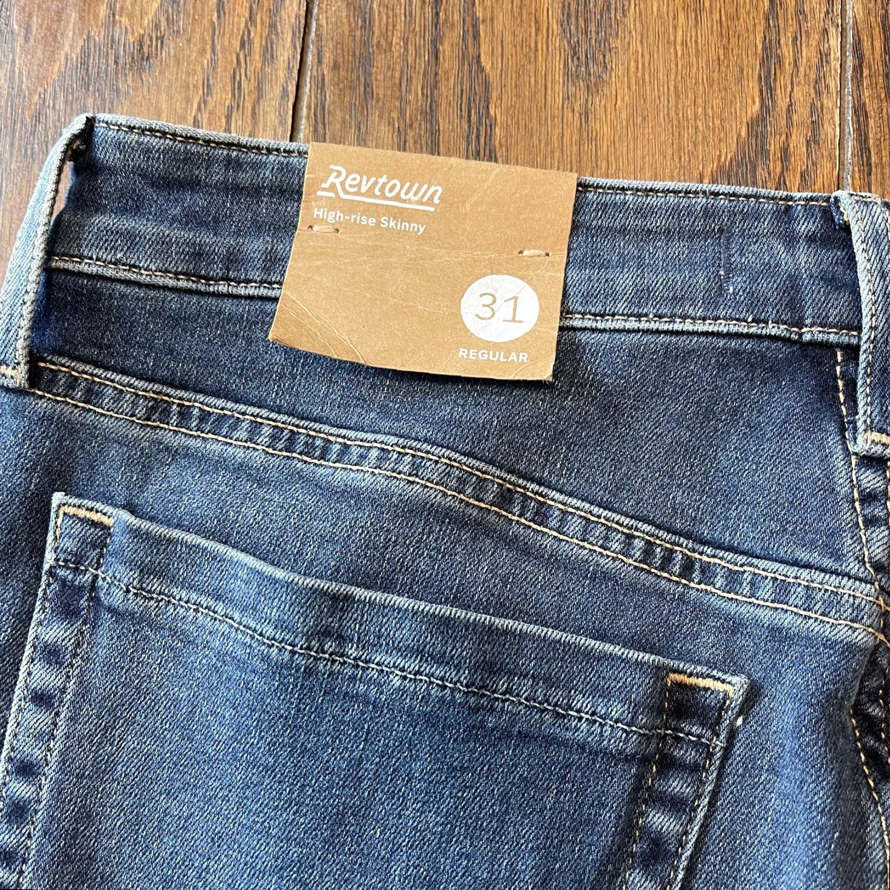 Vintage Revtown Jeans Women's High Rise Skinny 31R Medium Blue Stretch Denim 31x29 Size 24" / US 00 / IT 34 - 4 Thumbnail