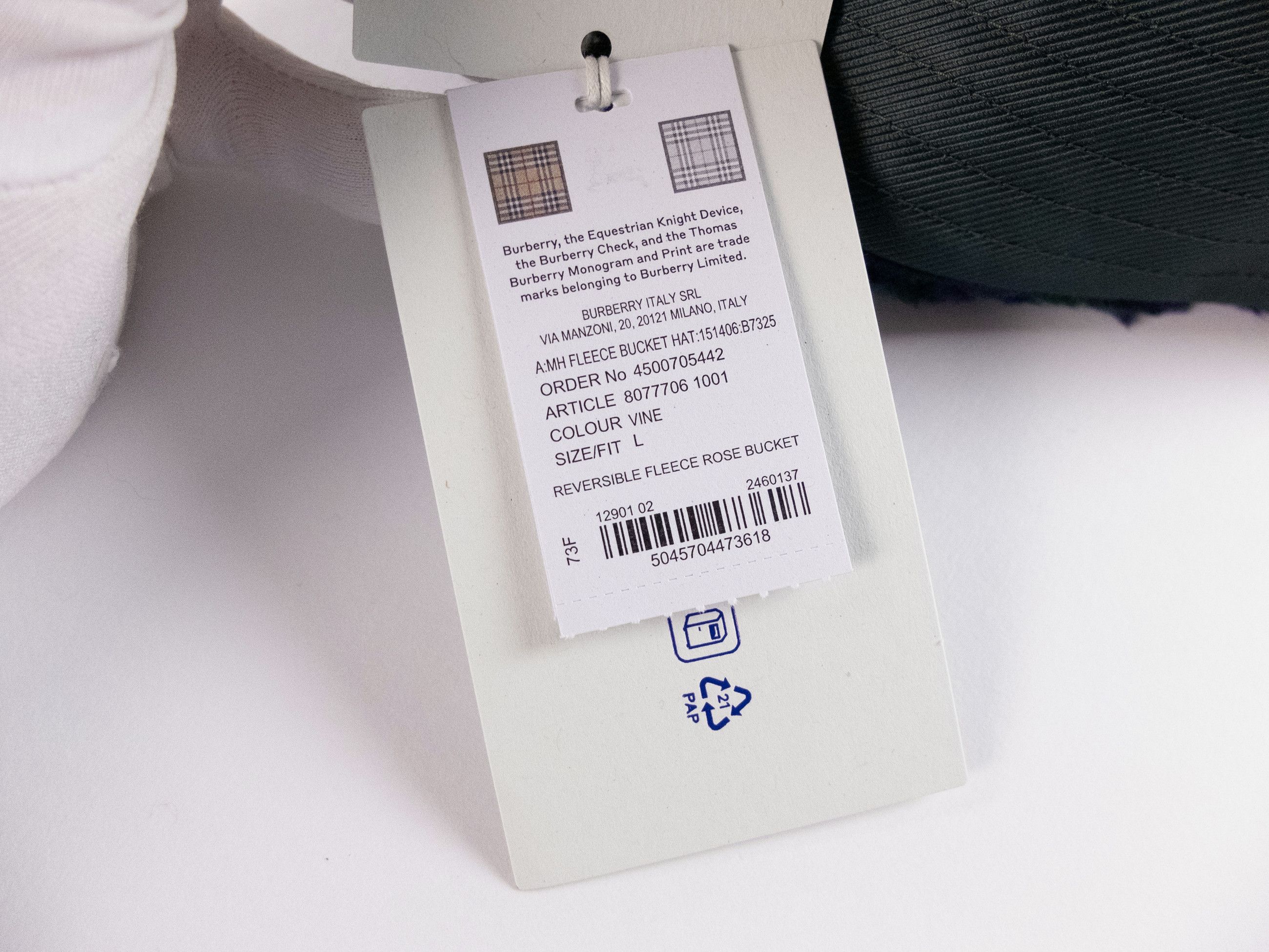 Burberry BURBERRY green purple nylon rose reversible bucket hat Size ONE SIZE - 5 Thumbnail