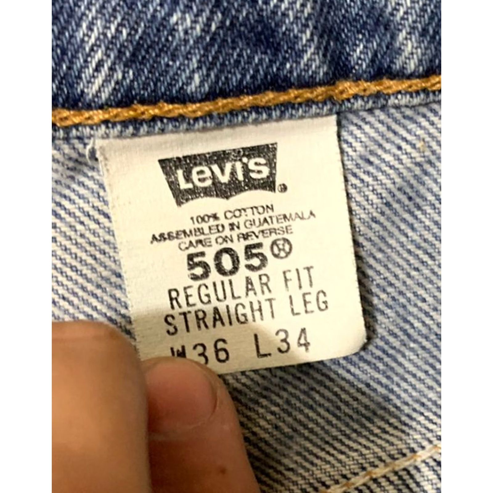 Levi's VINTAGE Levi's 505 Men's Regular Fit Straight Leg Jeans 36Wx34L Blue Cotton Size US 36 / EU 52 - 4 Thumbnail