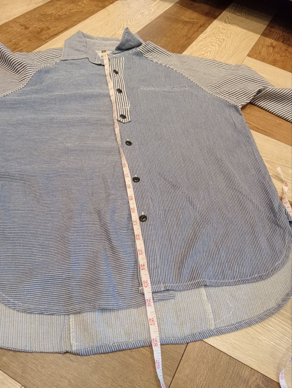 go slow caravan GO SLOW CARAVAN MOUNTAIN MANIA HICKORY DENIM SHIRT - SIZE L Size US L / EU 52-54 / 3 - 13 Thumbnail