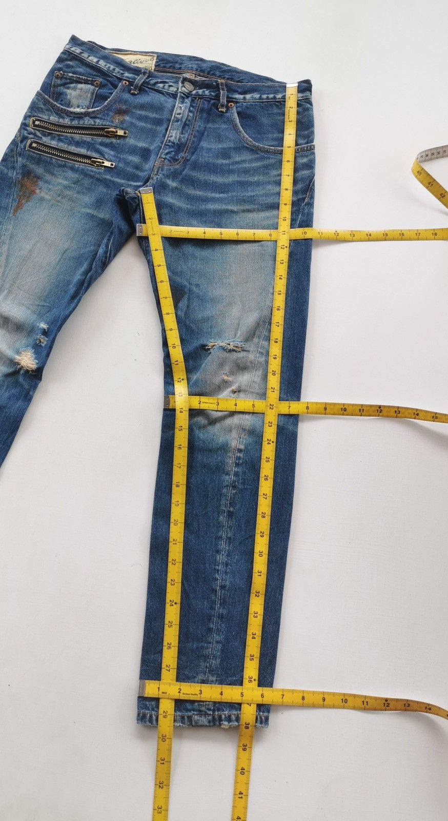 Japanese Brand RNA Alternativves Zipper Twist Leg Tapered Jeans Size US 32 / EU 48 - 13 Thumbnail