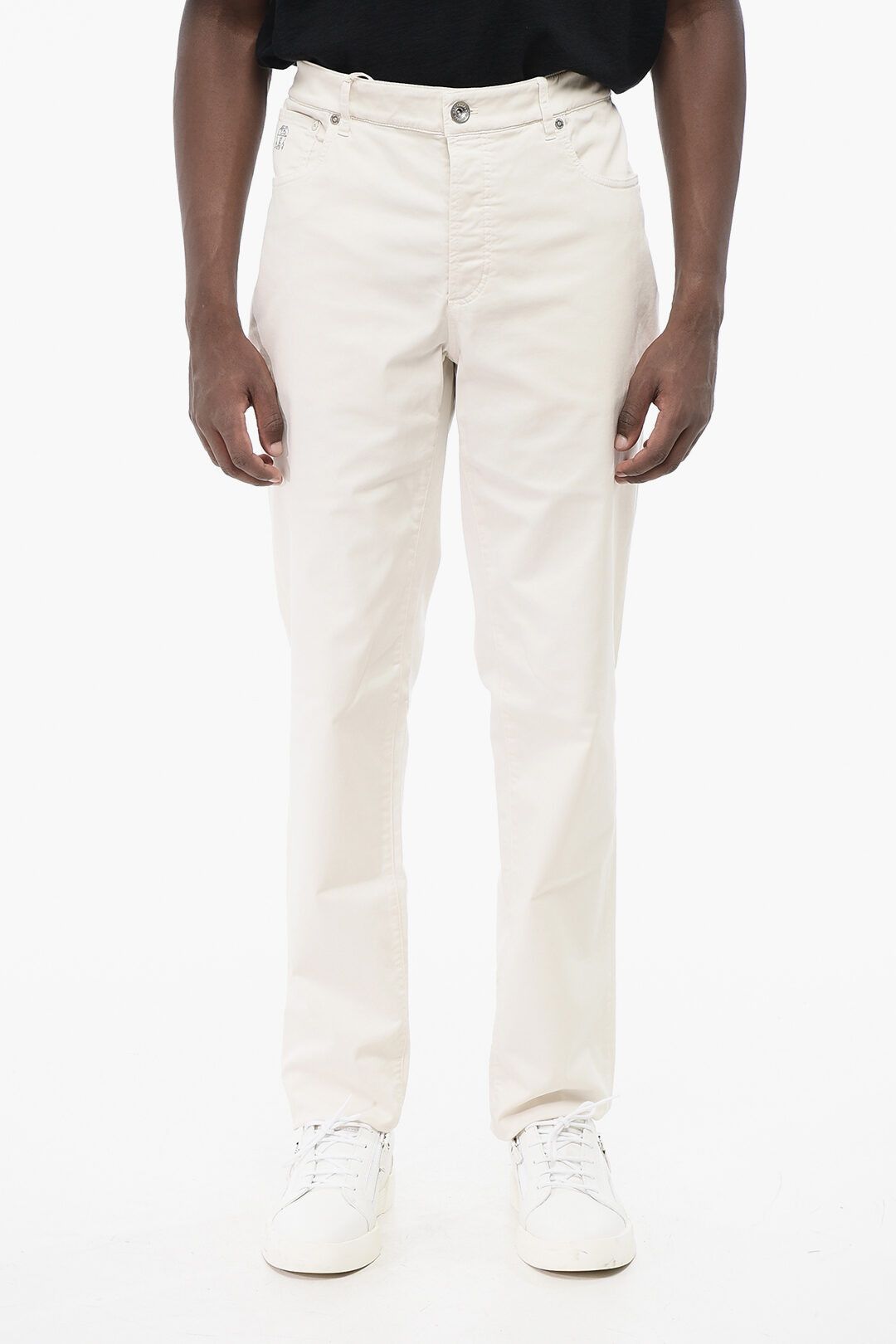 Brunello Cucinelli og1mm0725 5-Pocketed Stretch Cotton Pant in White Size US 38 / EU 54 - 1 Thumbnail