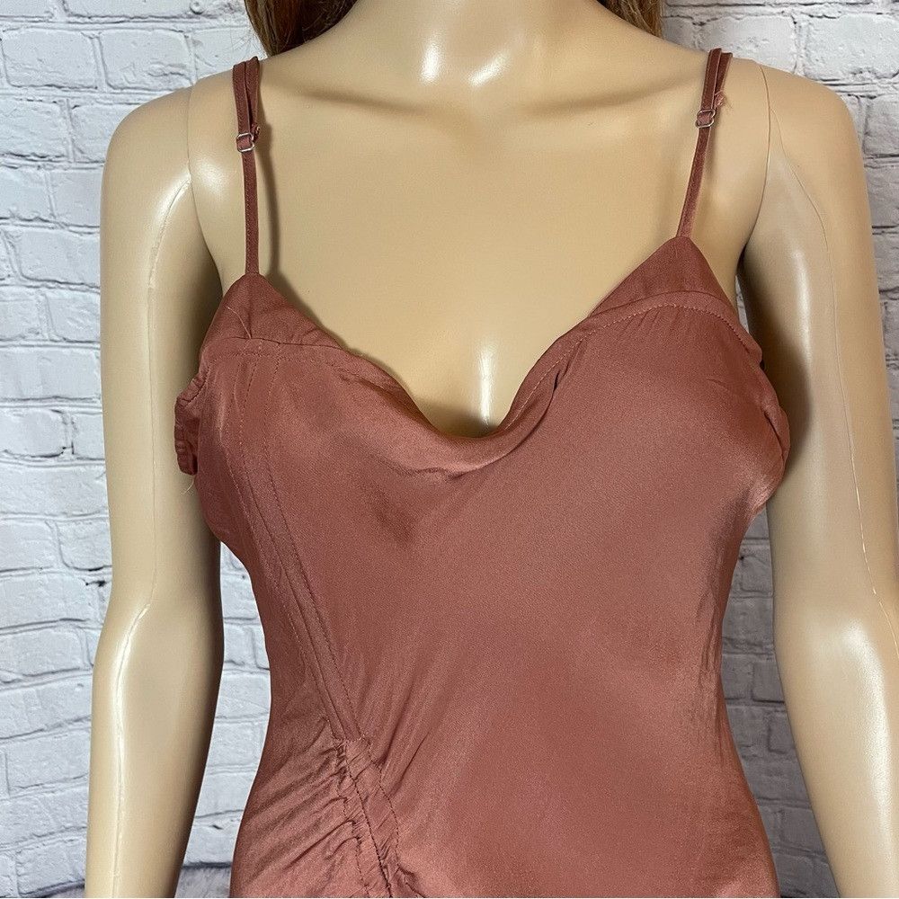 Free People NWT New Free People Be My Ruched Wind Blush Slip Dress Size Size L / US 10 / IT 46 - 4 Thumbnail