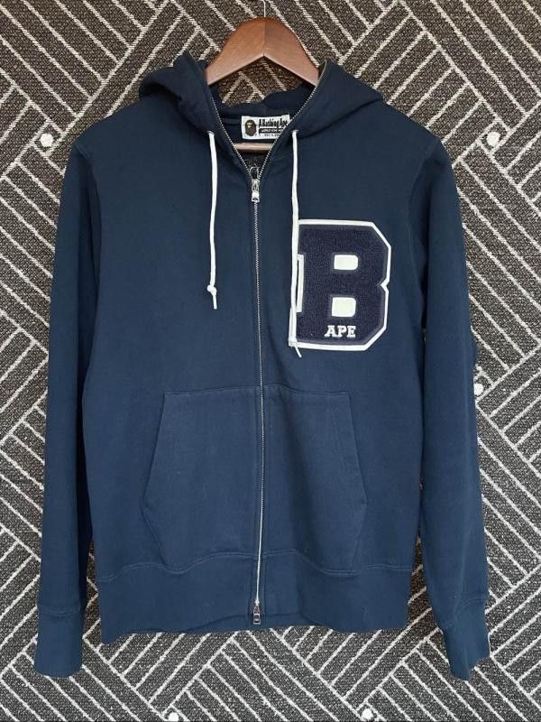 Bape BAPE Men's Navy Blue Flock Print Hoodie Size US M / EU 48-50 / 2 - 3 Thumbnail