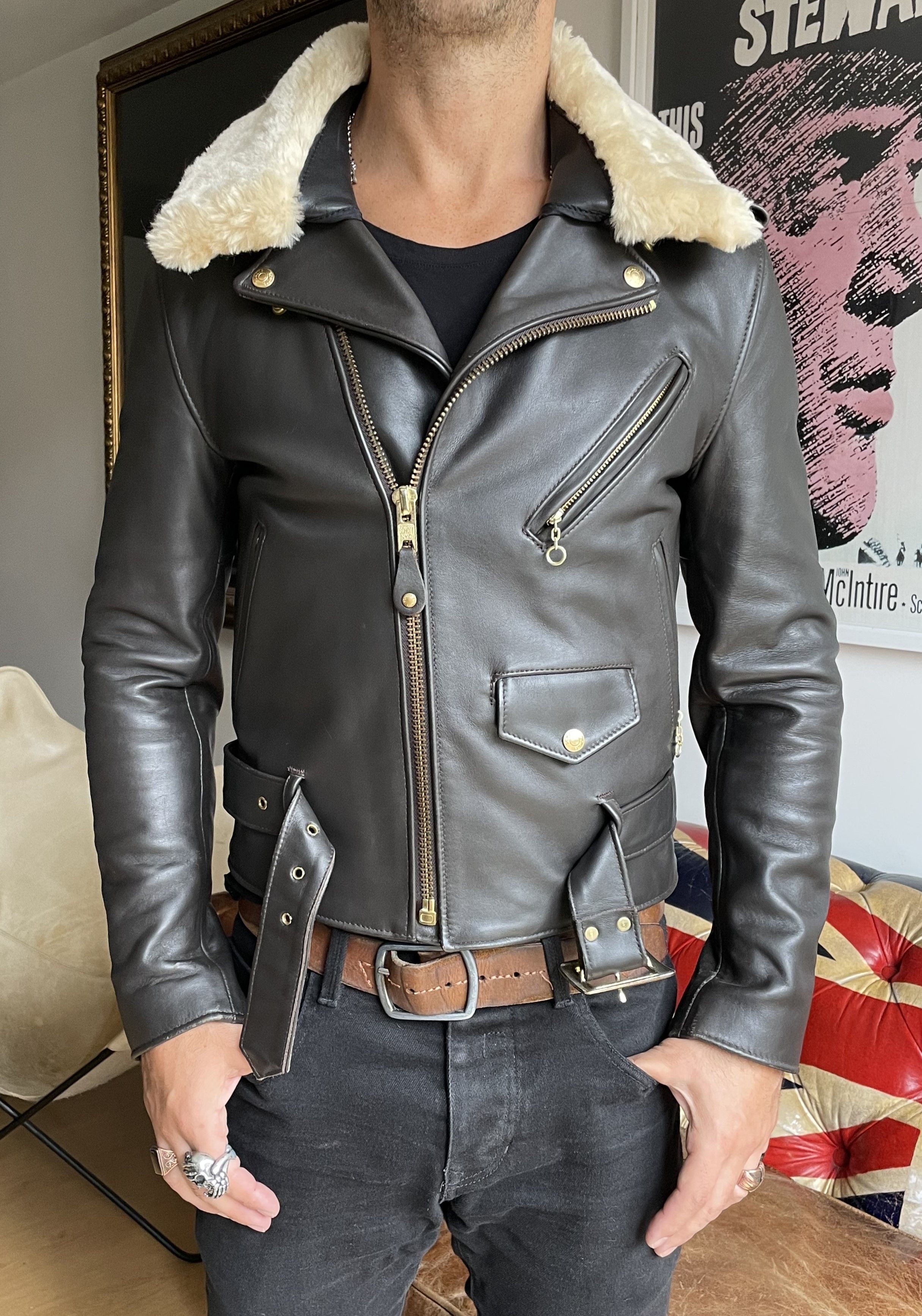 Schott Leather Jacket SCHOTT 618 Brown Detachable collar Size US S / EU 44-46 / 1 - 4 Thumbnail