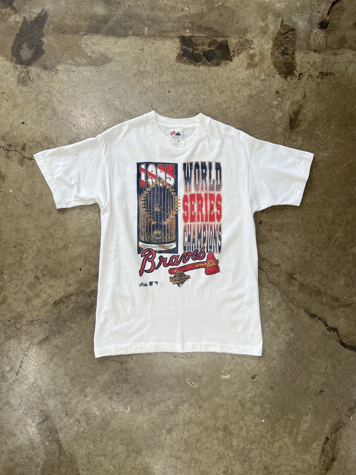 MLB Vintage 1995 MLB Atlanta Braves World Champ Baseball Medium Size US M / EU 48-50 / 2 - 2 Thumbnail