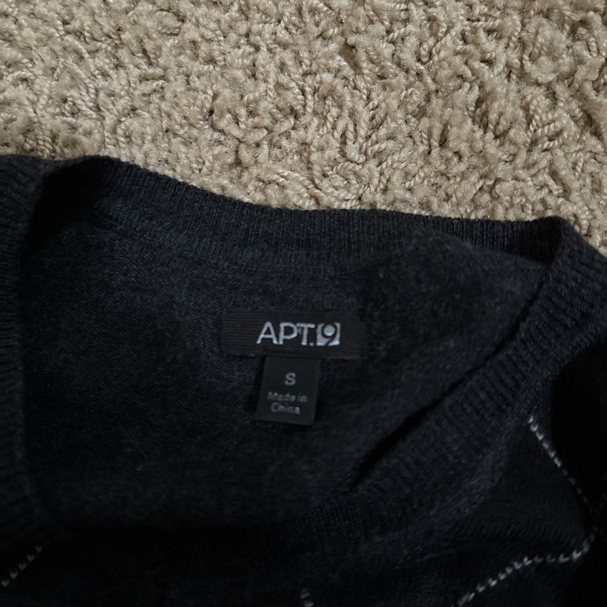 Apt. 9 Black and grey argyle sweater Size US S / EU 44-46 / 1 - 2 Thumbnail