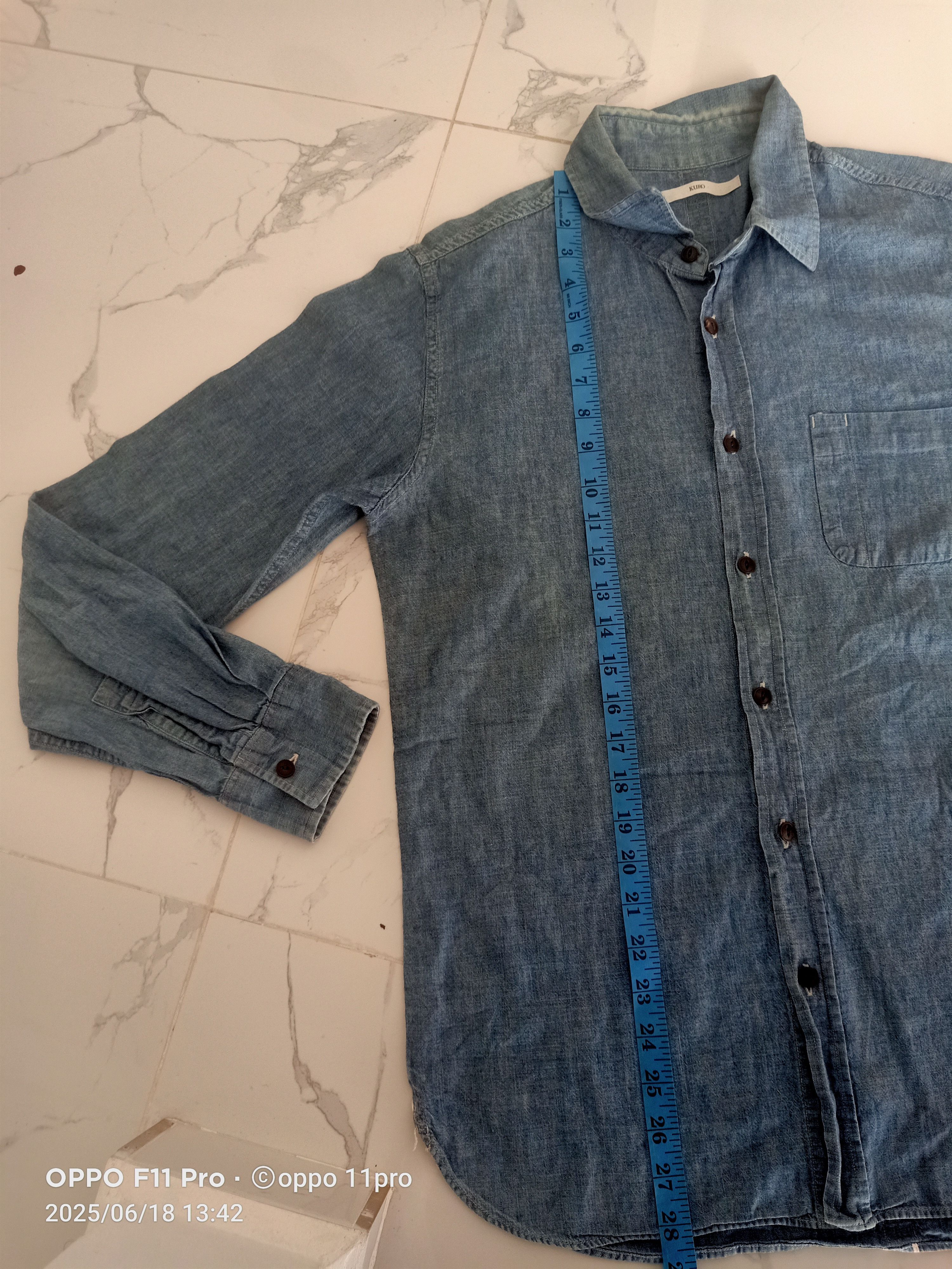 Japanese Brand × KURO Kuro Chambray SELVEDGE Men Shirt Button Up Size US L / EU 52-54 / 3 - 7 Thumbnail