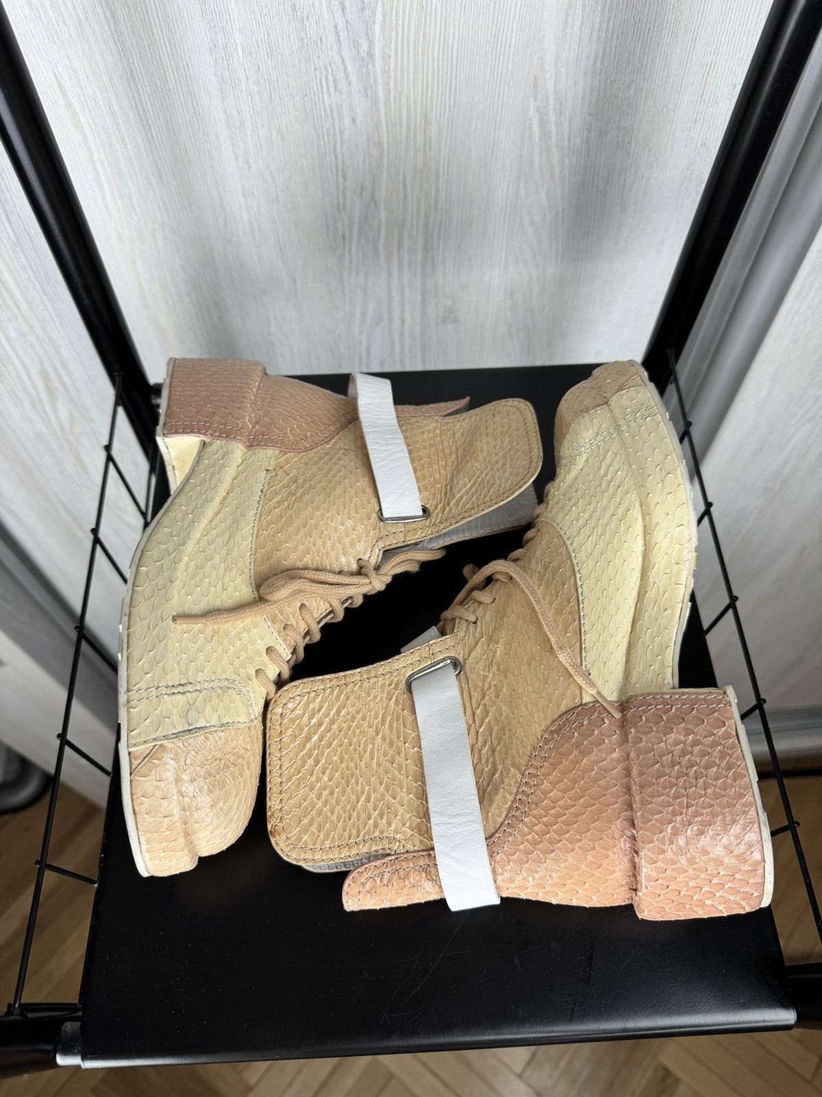 Jil Sander Jil Sander colour blocked snake python style leather boots Size US 7 / IT 37 - 9 Thumbnail