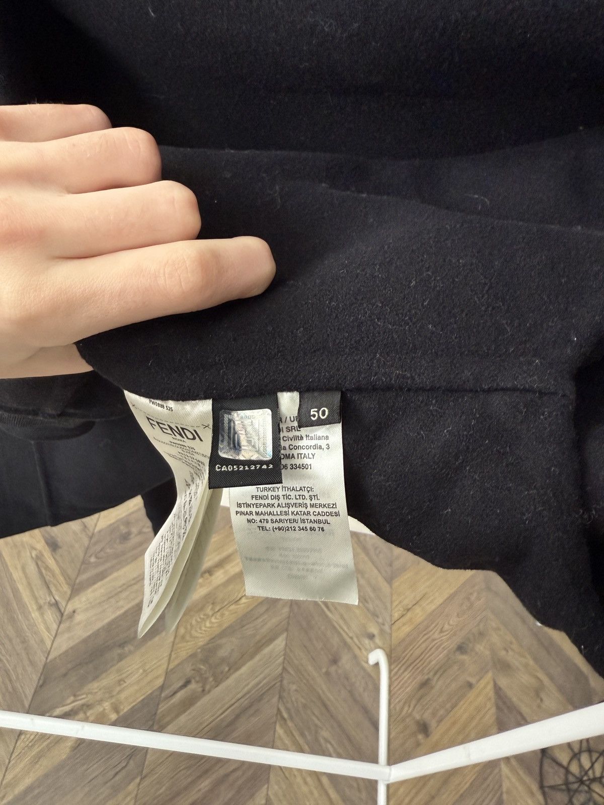 Fendi Vintage FENDI Roma Black Virgin Wool Zip Bomber Jacket Size US M / EU 48-50 / 2 - 9 Thumbnail