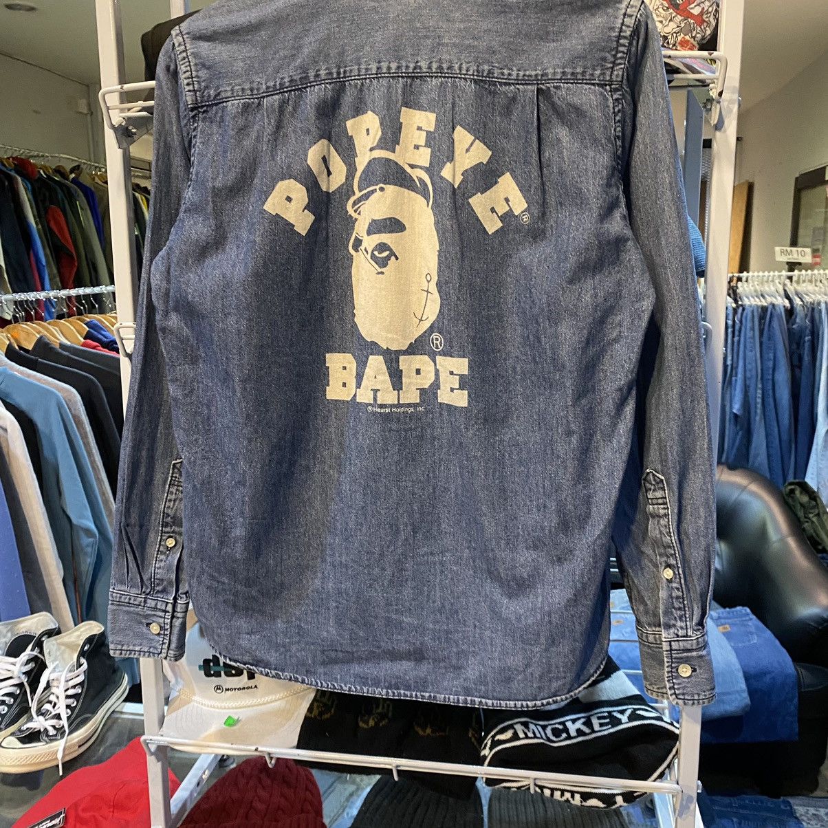 Bape FINAL PRICE Bape x Popeye Chambray BD Shirt Size US S / EU 44-46 / 1 - 4 Thumbnail