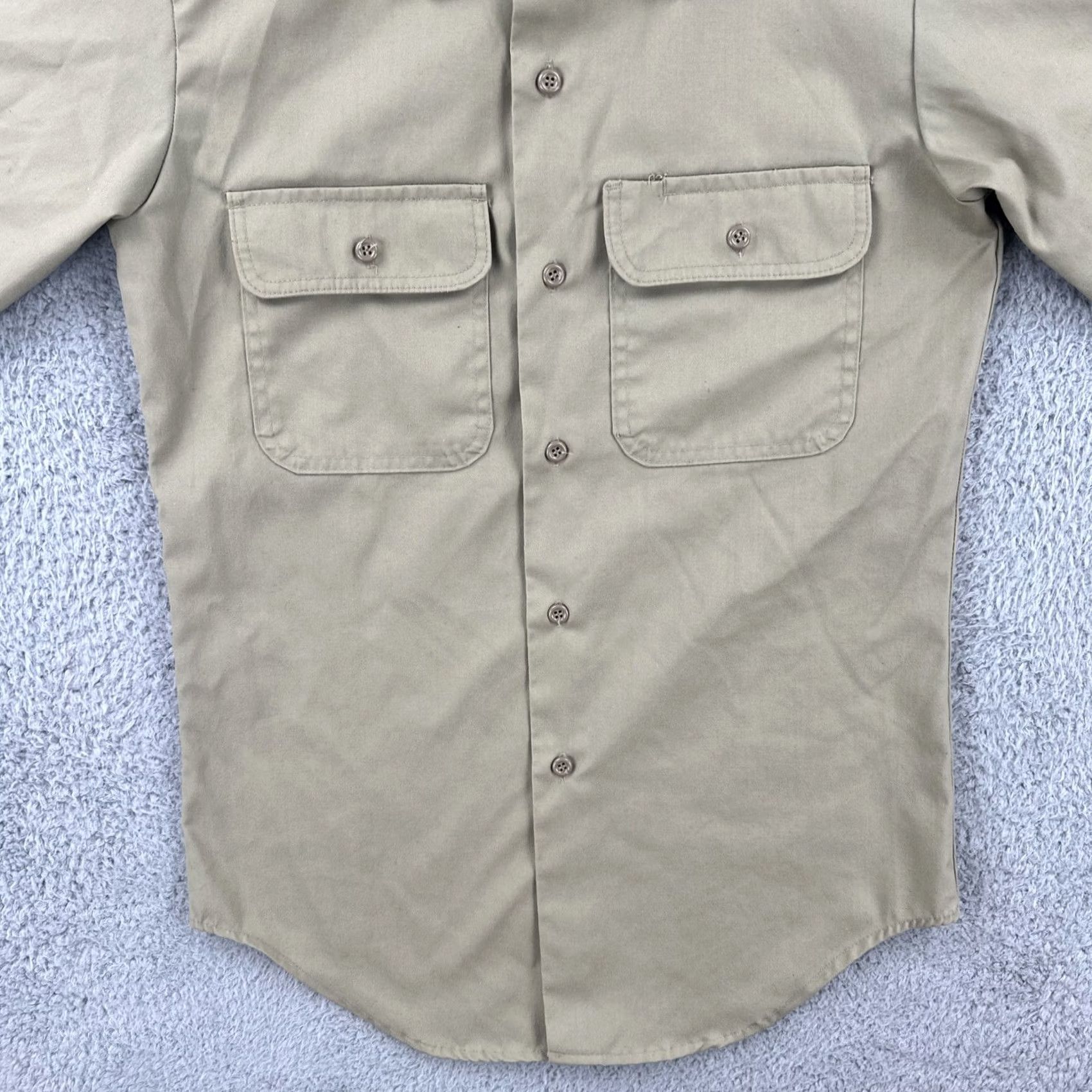 Vintage VINTAGE Big Mac Shirt Button Down Short Sleeve Beige Small Made In USA Work Wear 1970s Size US S / EU 44-46 / 1 - 7 Thumbnail