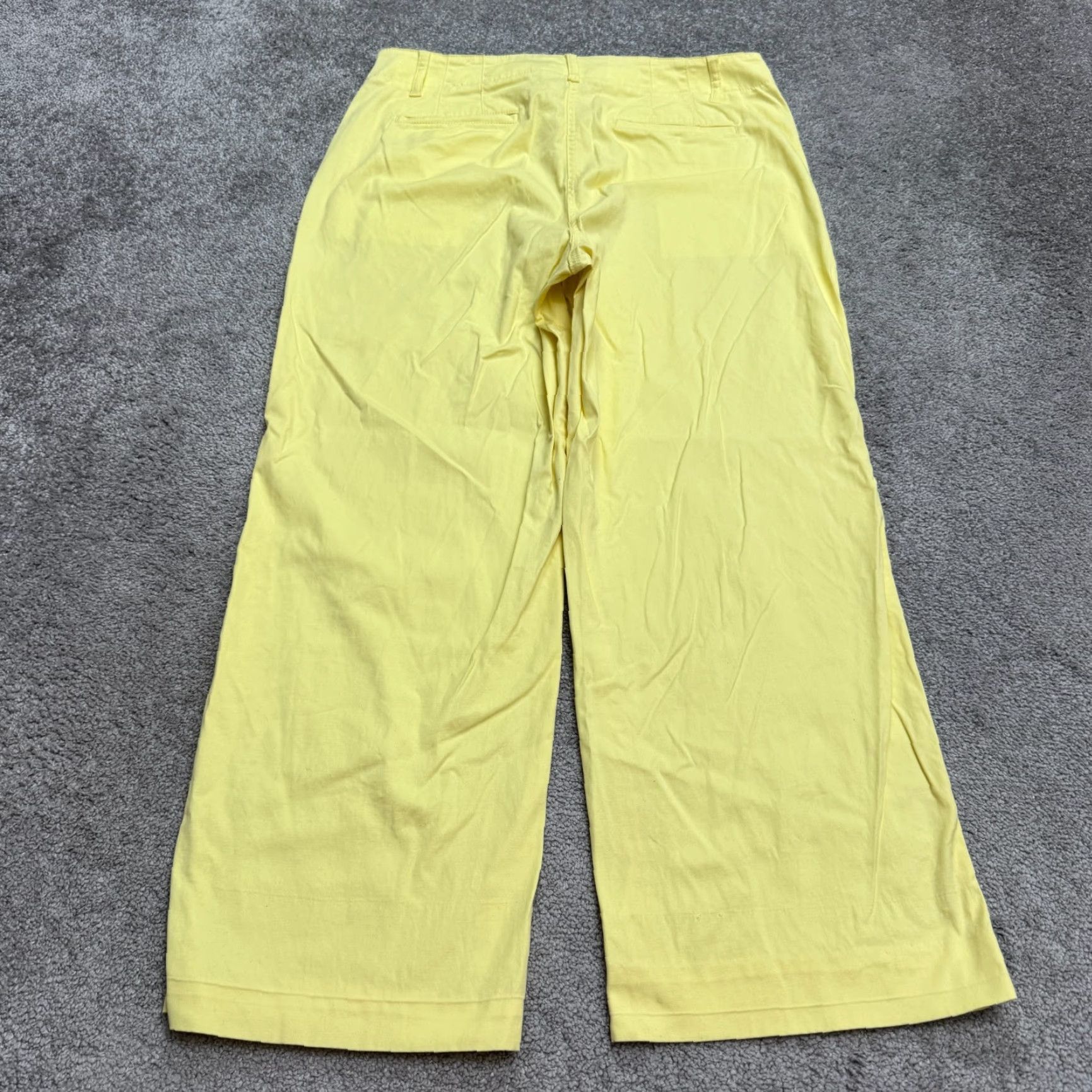 Talbots Talbots Chino Wide Leg Pants Women 14P Yellow High Rise Cotton Casual Workwear Size 36" / US 14 / IT 50 - 2 Thumbnail