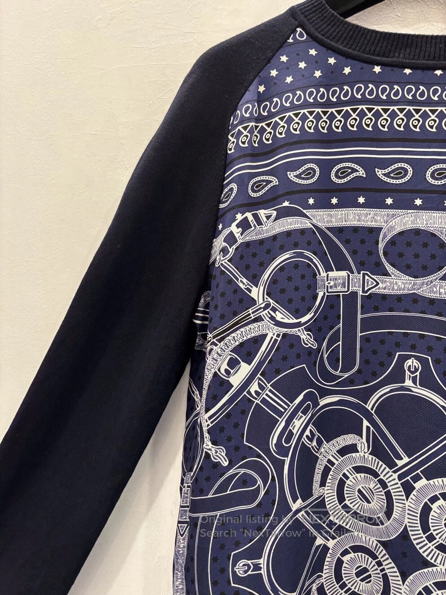 Hermes Hermes Equestrian Pattern Blue Wool Dress. Size XS / US 0-2 / IT 36-38 - 3 Thumbnail