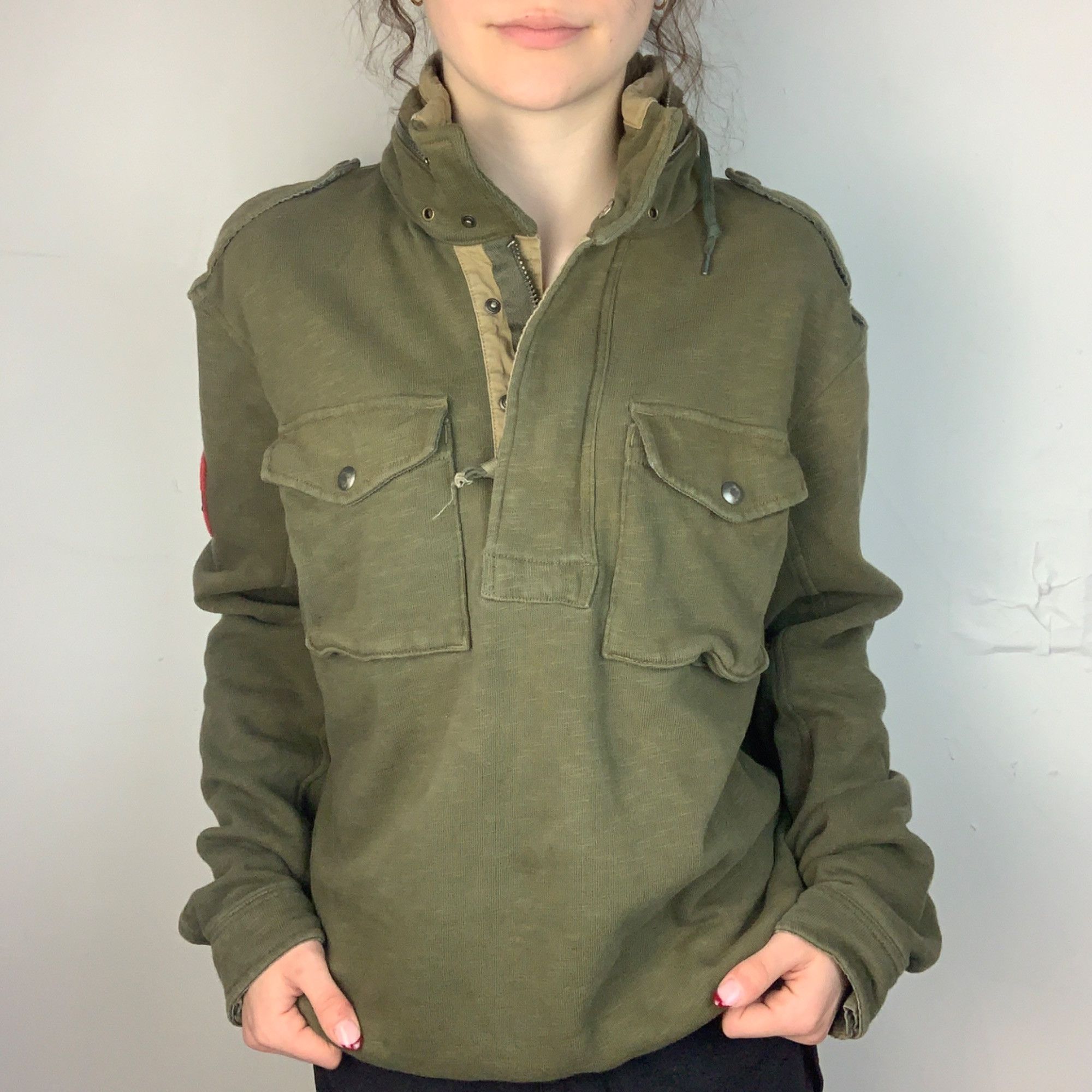 L - Rare Polo Ralph Lauren Army Pullover
