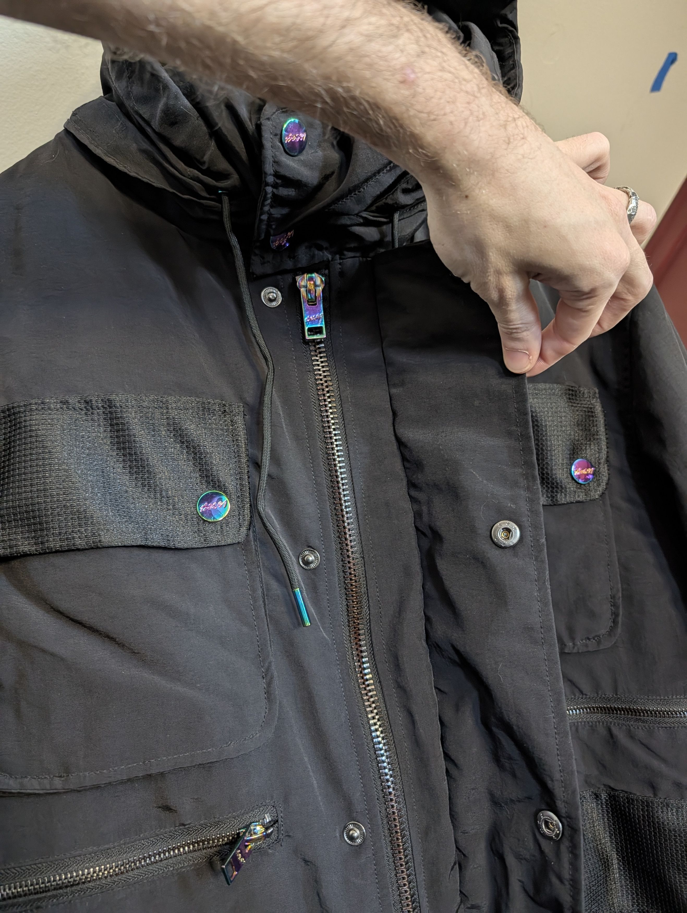 Bossi Sportswear Black Zip-Up Cargo Packable Hood Coat / Jacket Med. Size US M / EU 48-50 / 2 - 6 Thumbnail