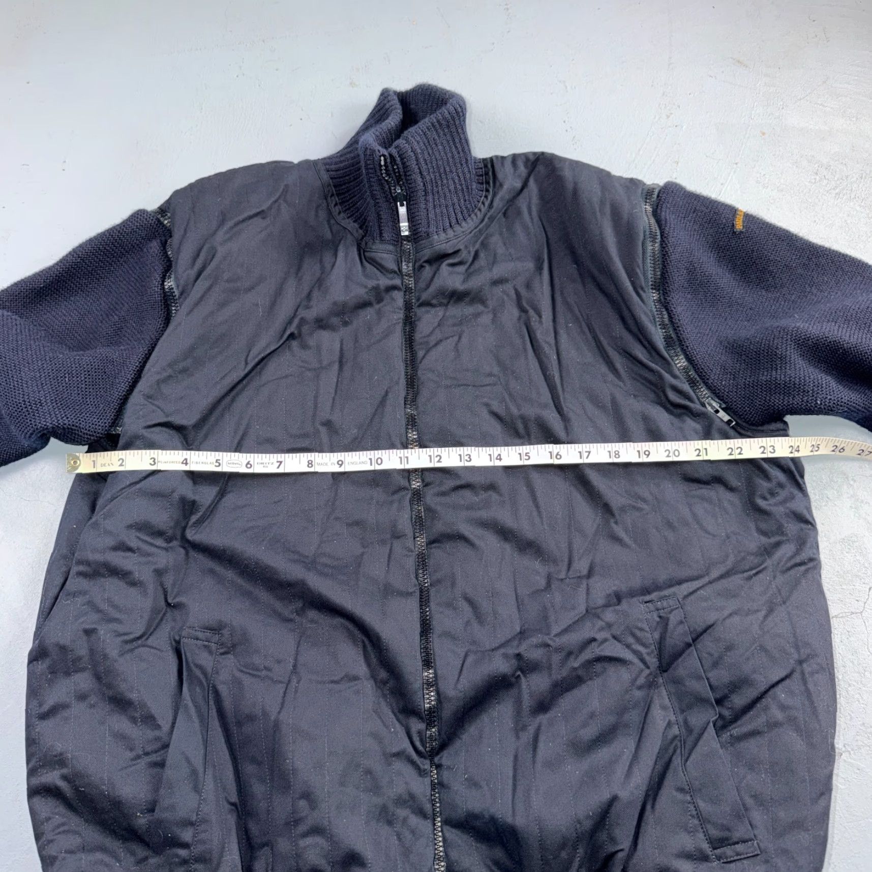 Paul & Shark VINTAGE Paul & Shark Yachting Jacket Wool Bomber Full Zip Removable Sleeves XL Blue Mens Italy Heavy Knit Wool Revesible/Bomber Style 90s Size US XL / EU 56 / 4 - 7 Thumbnail