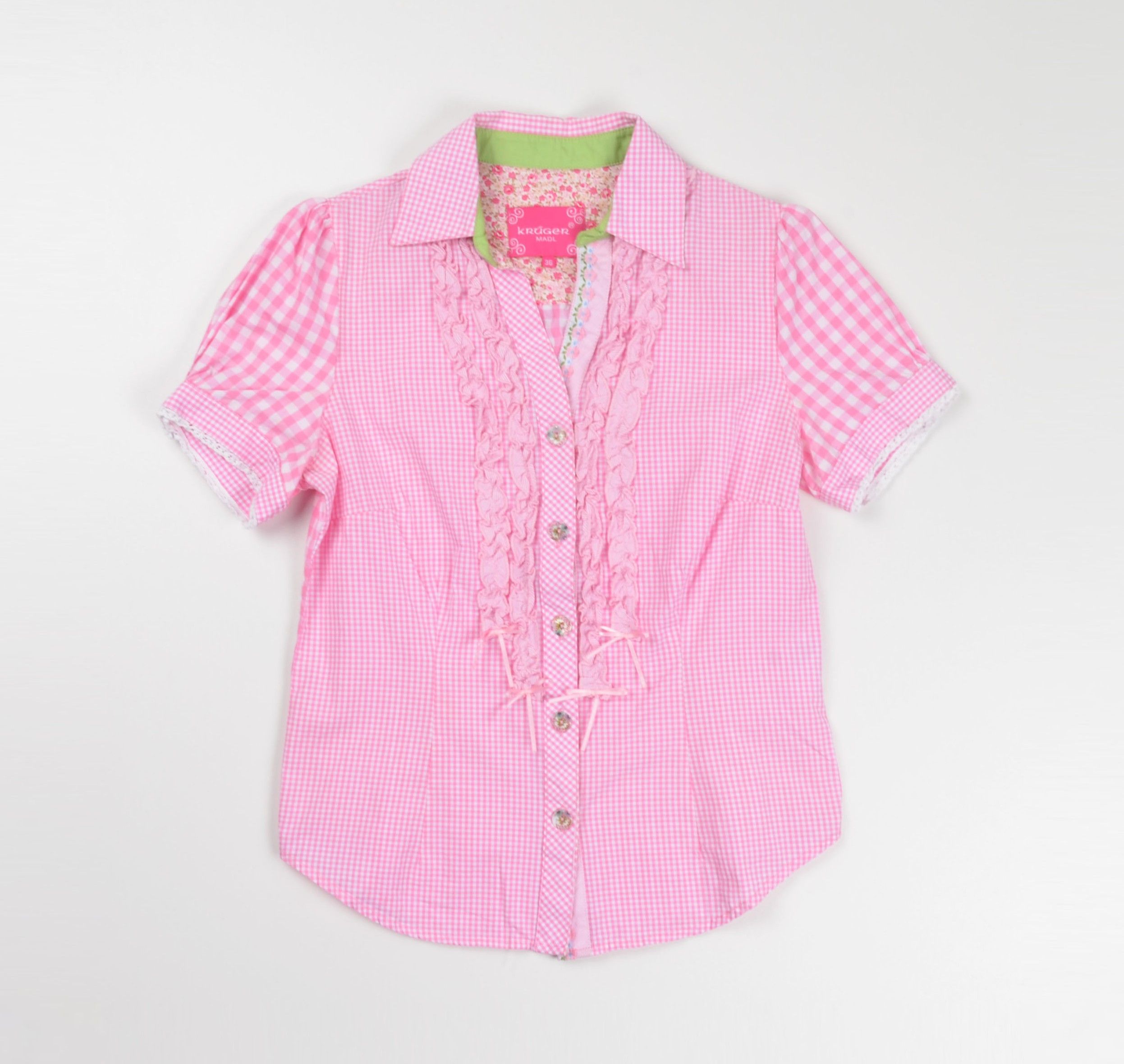 Vintage Kruger Y2K Checkered Baby Doll Austrian Cottagecore Shirt Size S / US 4 / IT 40 - 4 Thumbnail